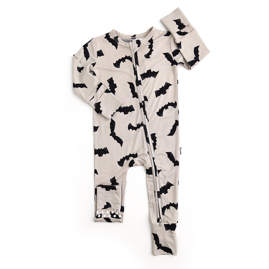 Gray Bats Zip Bamboo Halloween Sleepies