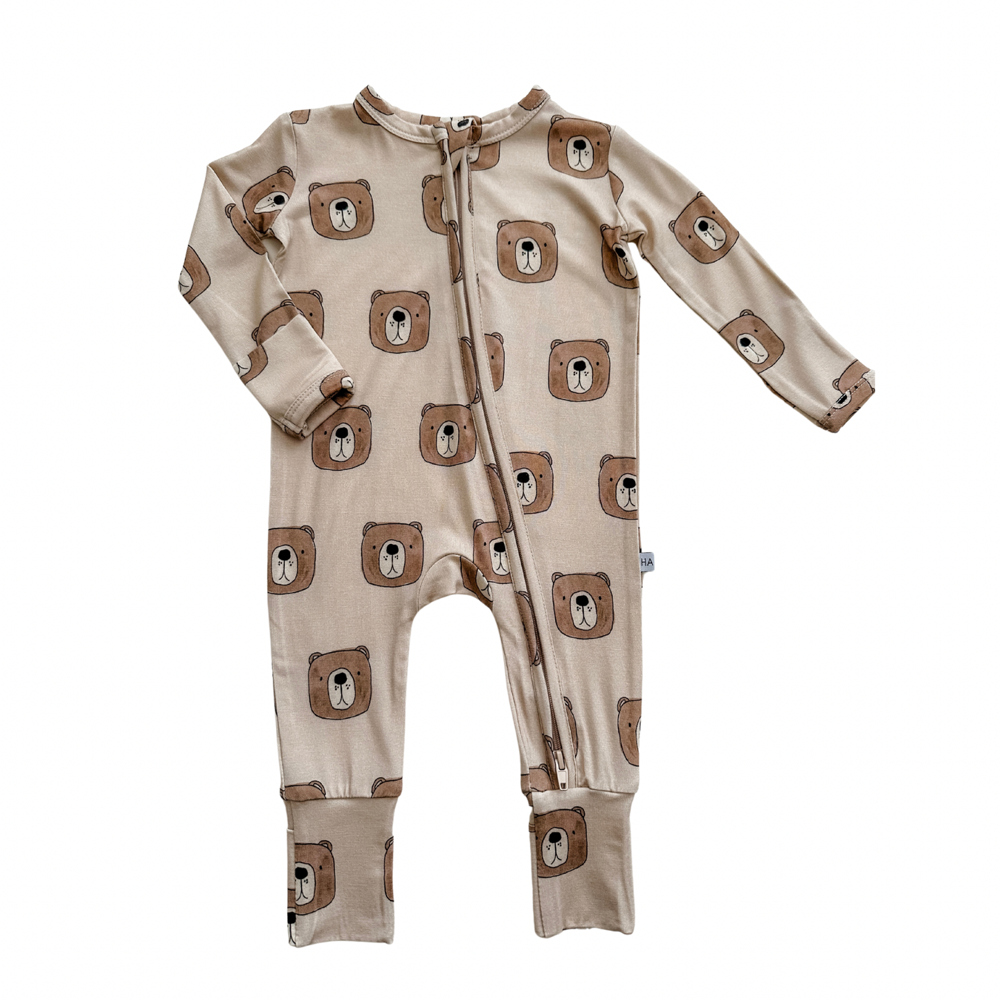 Zipper Romper - Brown Bear