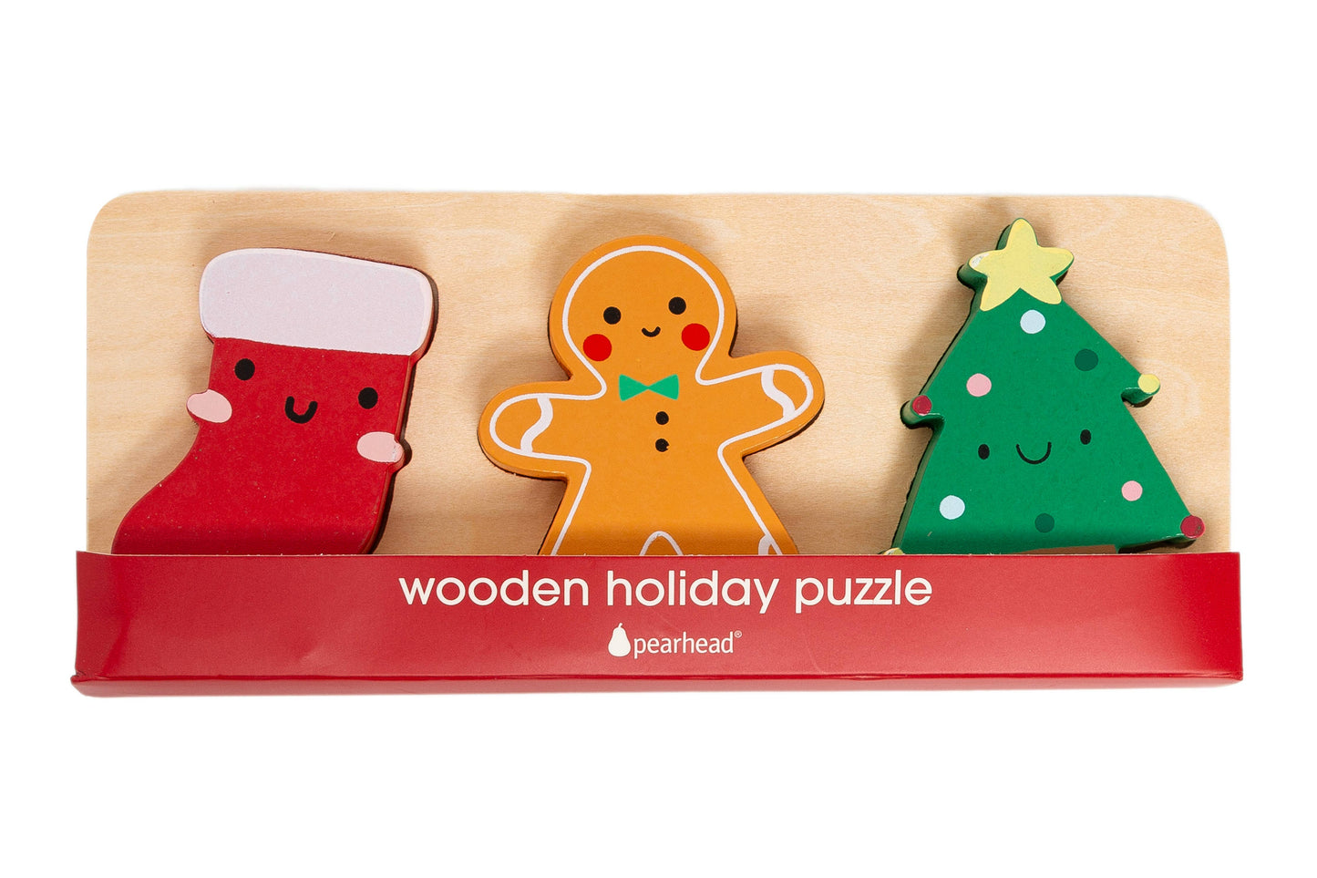 Wooden Christmas Holiday Puzzle, Montessori Learning Toy