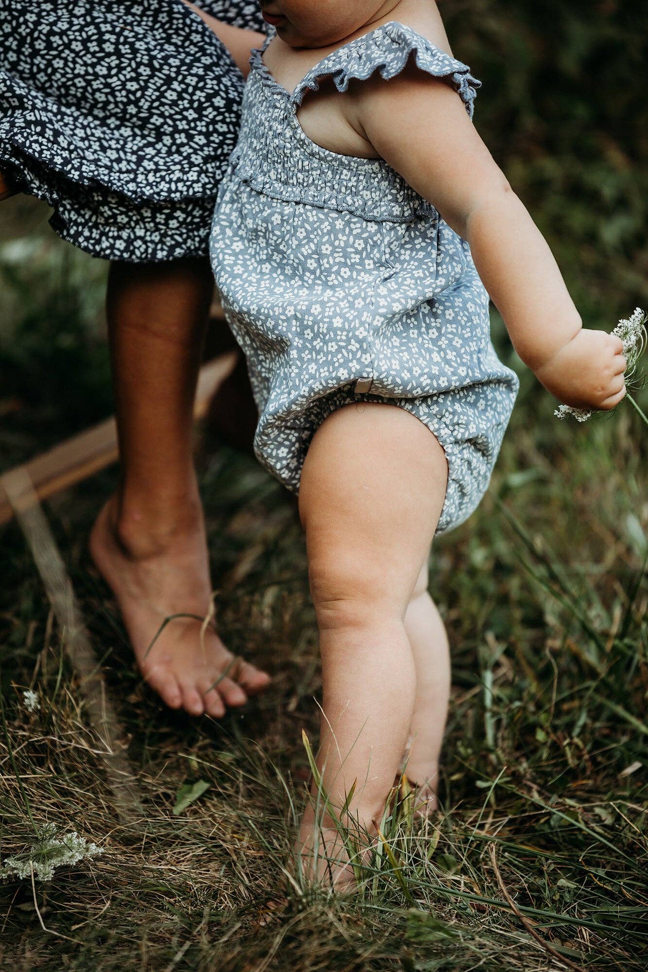 Sleeveless Bodysuit: Blueberry Floral