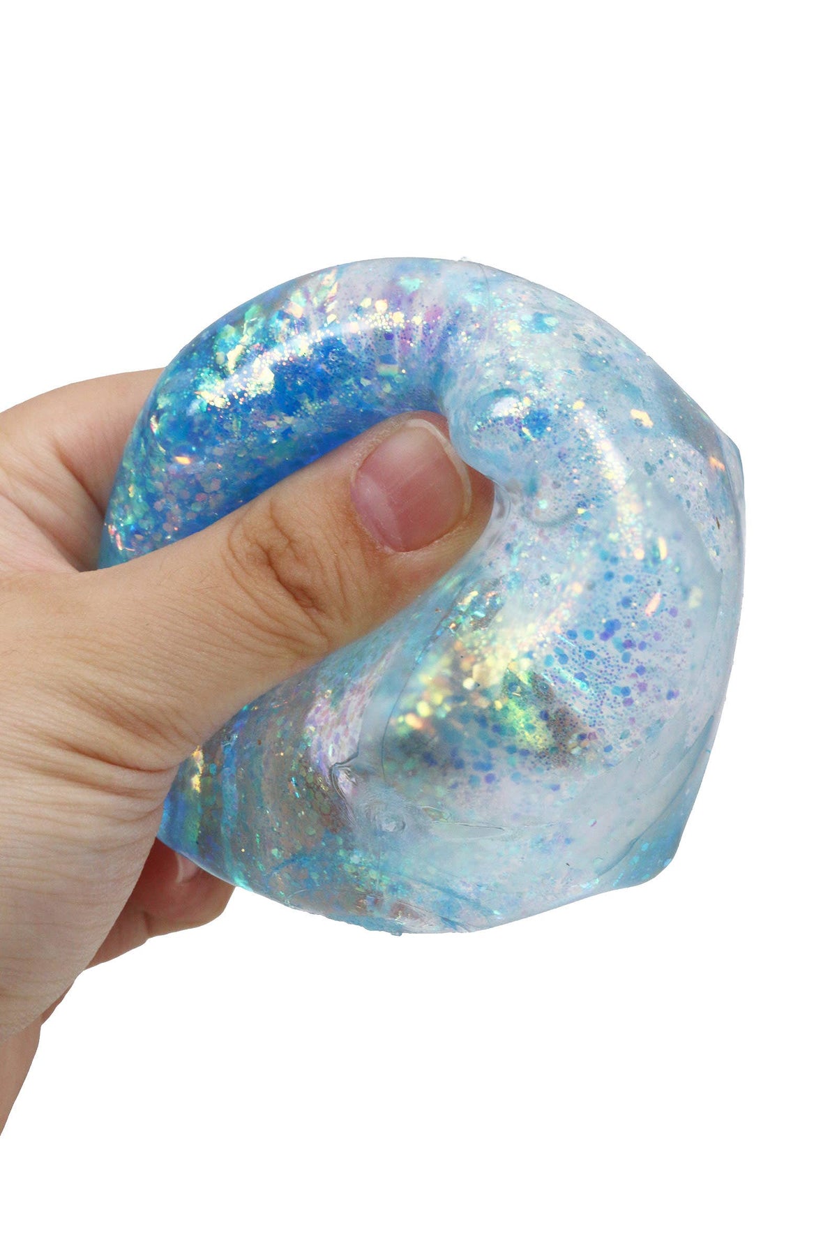 Iridescent Glitter Cube Maltose Putty Filled Squishy