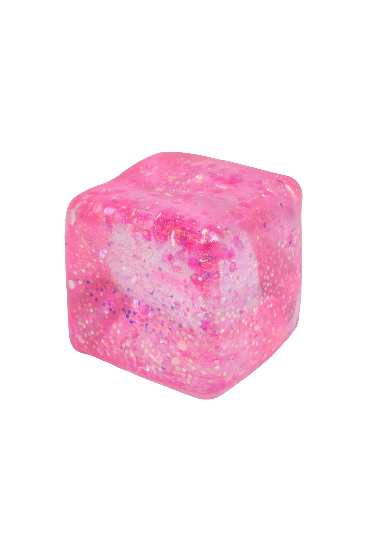 Iridescent Glitter Cube Maltose Putty Filled Squishy