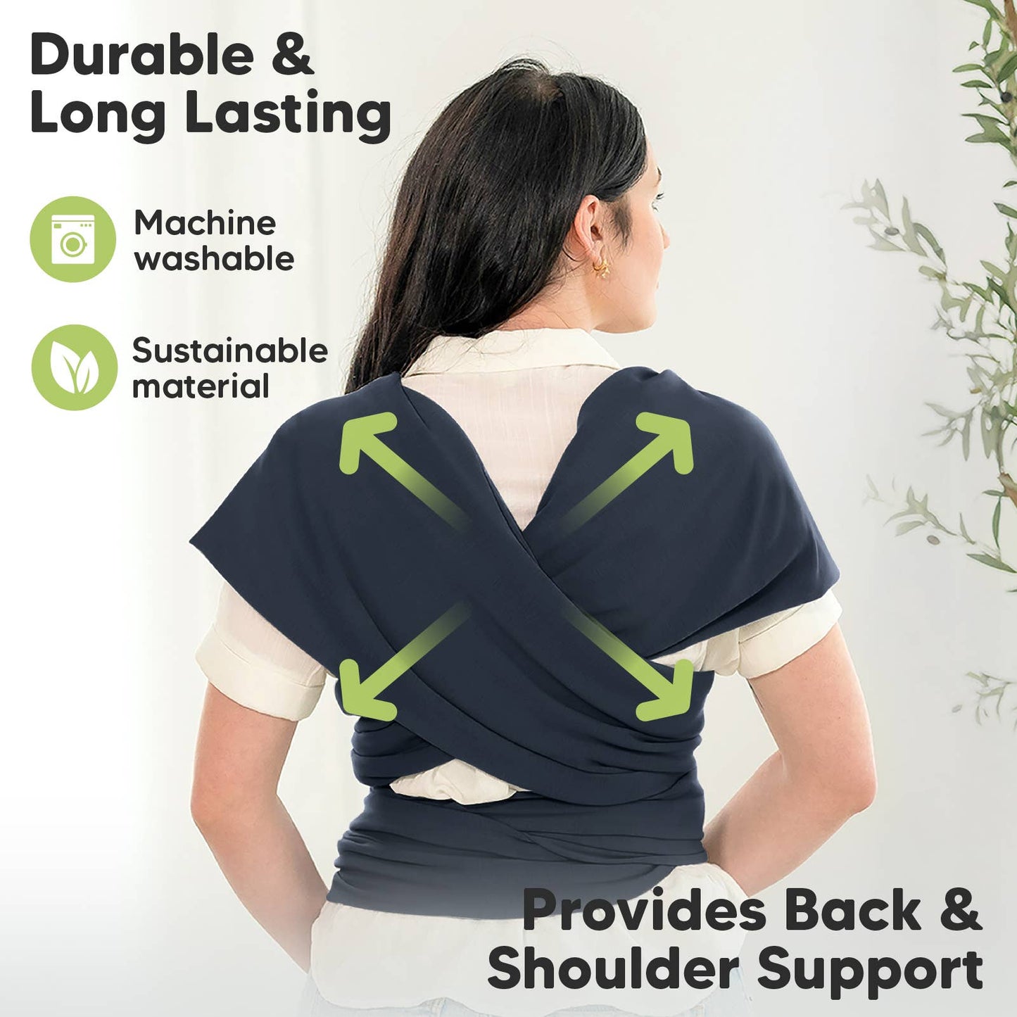 KeaBabies Original Baby Wrap Carrier: Midnight