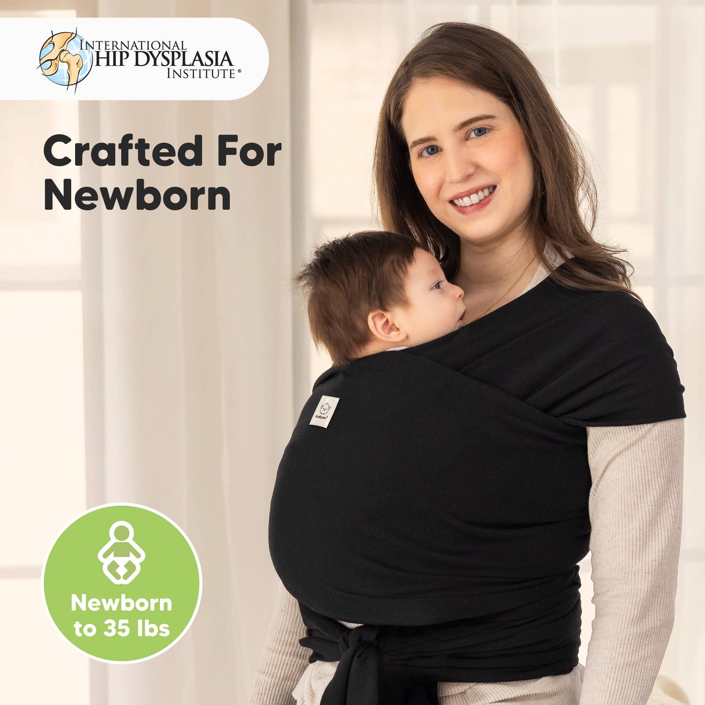 KeaBabies Original Baby Wrap Carrier: Black