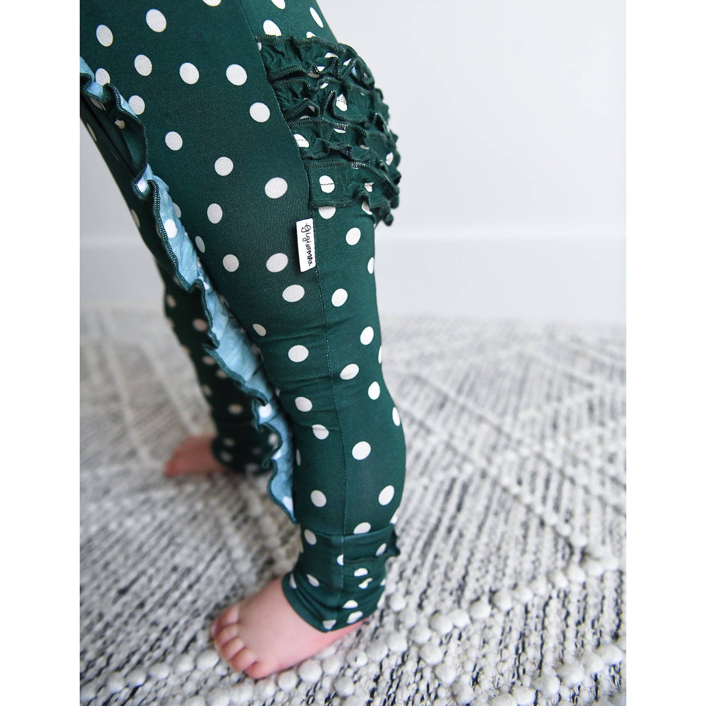 Dottie RUFFLE ZIP christmas bamboo onesie