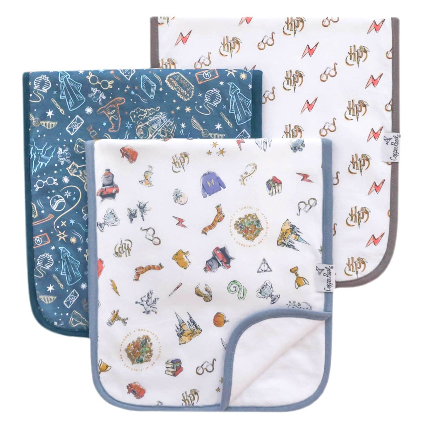 Copper Pearl - 3 Pack Premium Burp Cloths - Wizarding World