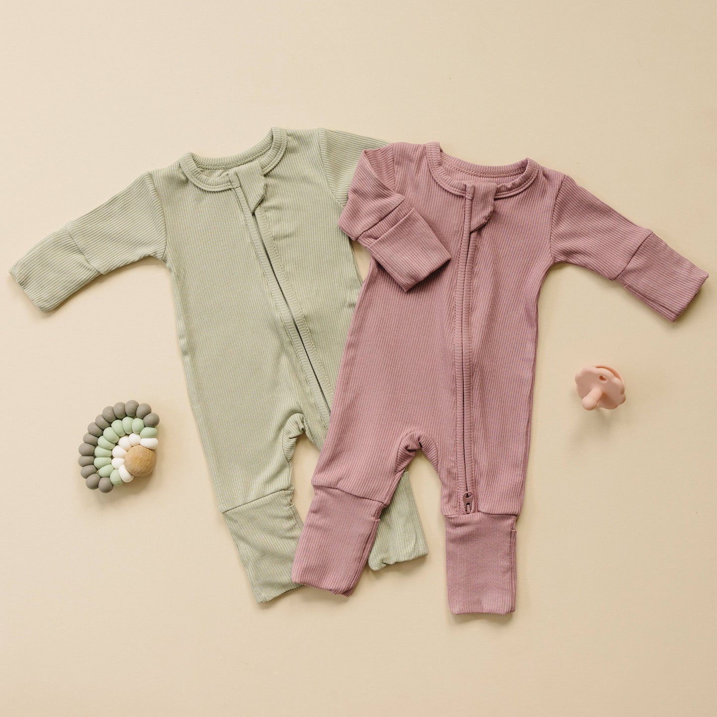 Ribbed Bamboo Zippy Romper - Huckleberry