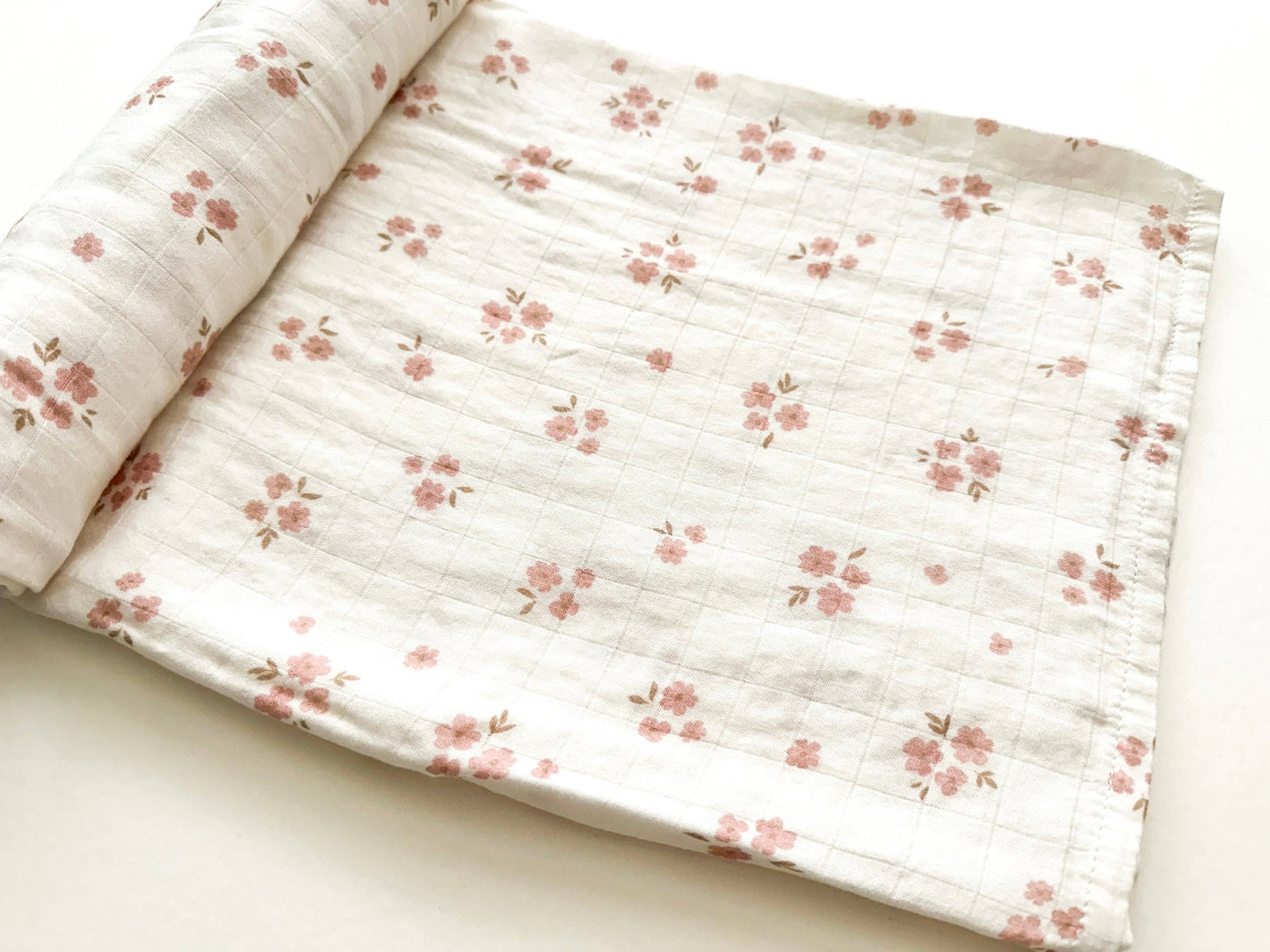 Muslin Swaddle Blanket - Pink Floral
