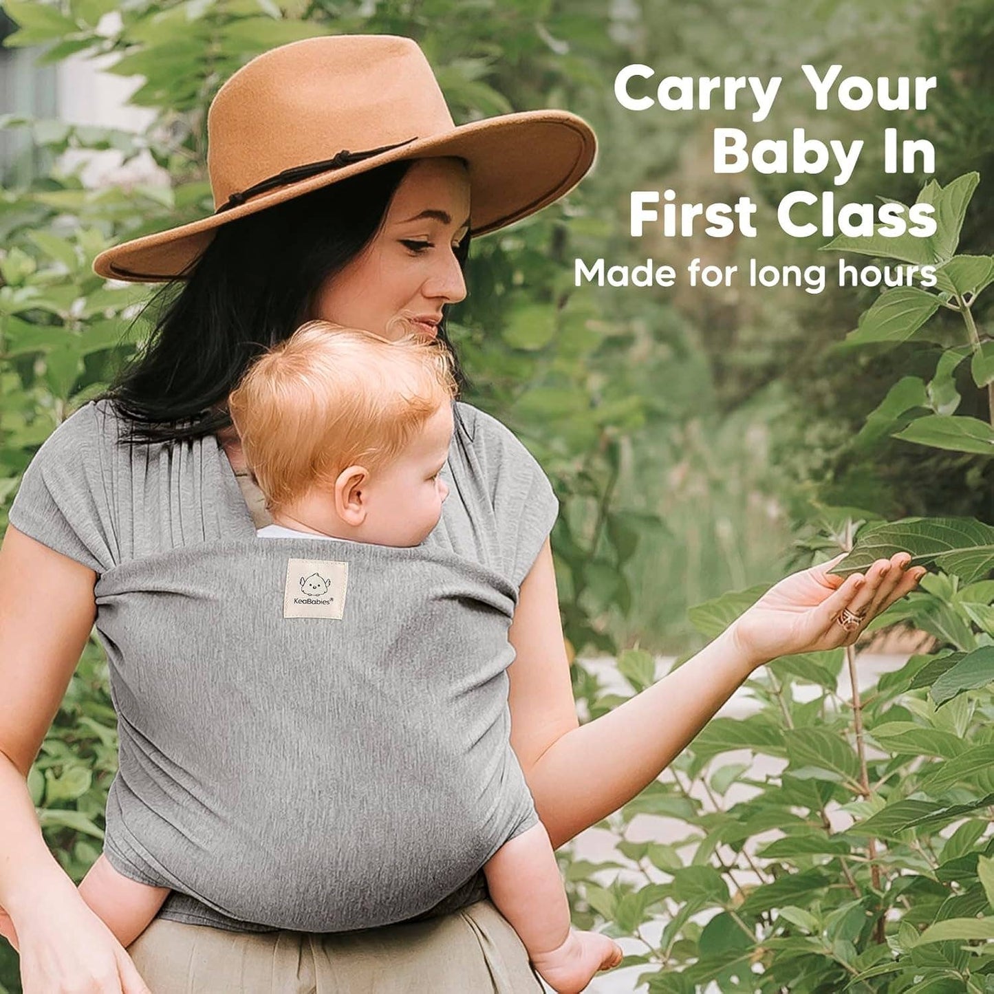 KeaBabies Original Baby Wrap Carrier: Classic Gray