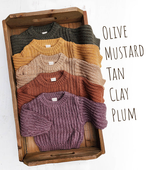 Oversized Chunky Braided Knit Sweater: Olive
