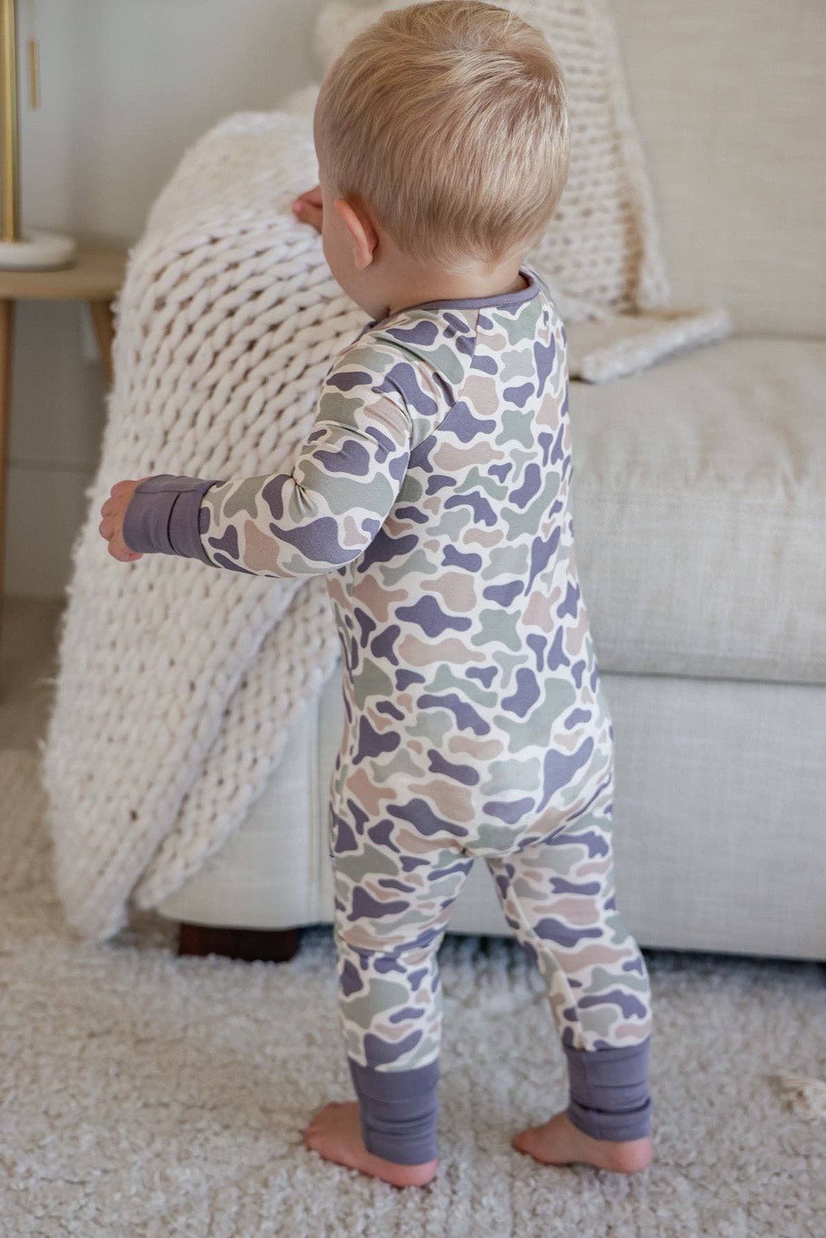 Convertible Bamboo Zip Romper | Camo Cutie