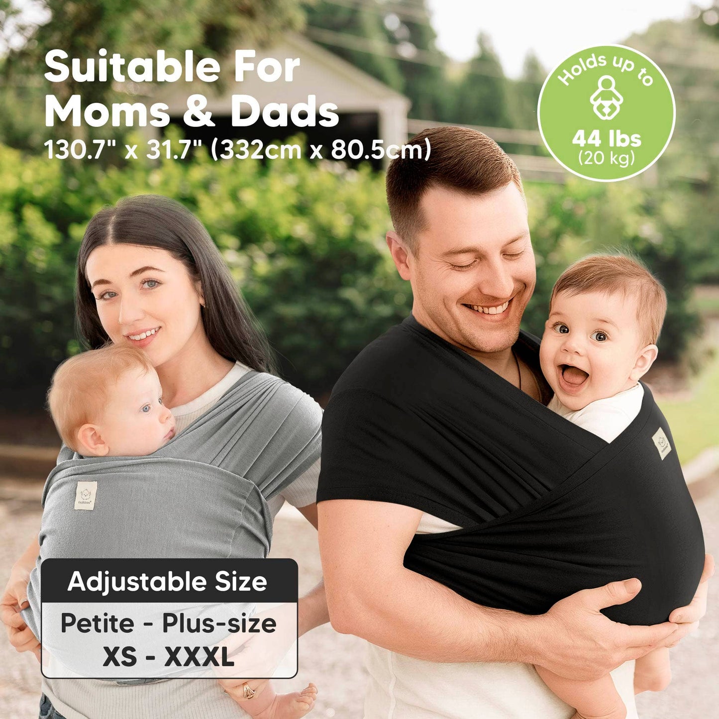 KeaBabies D-Lite Wrap Carrier: Graphite