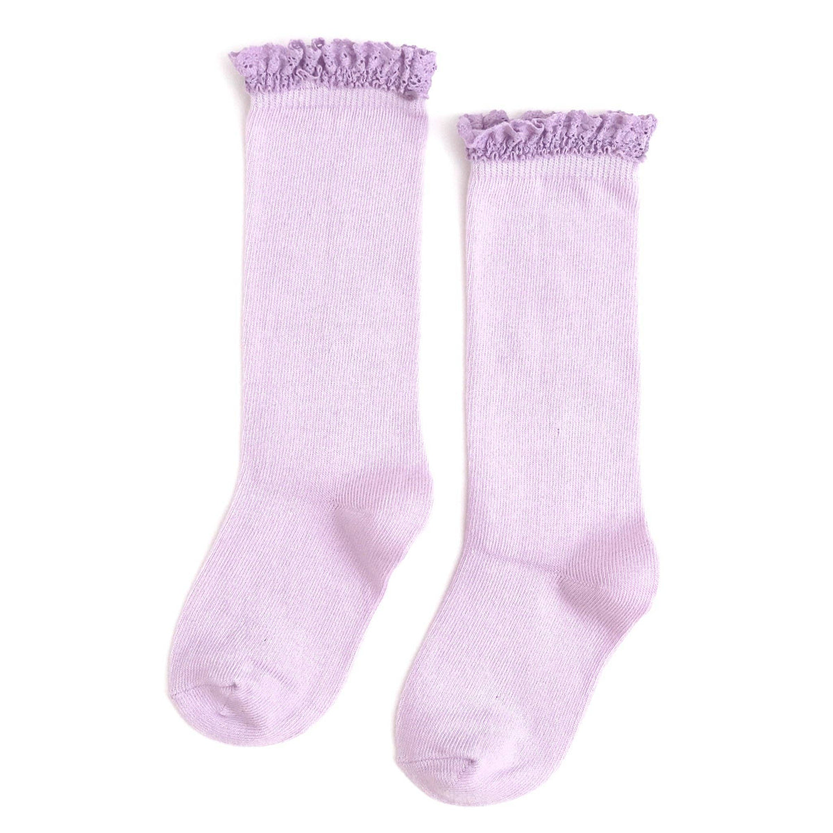 Lilac Lace Top Knee High Socks: 6-18 MONTHS