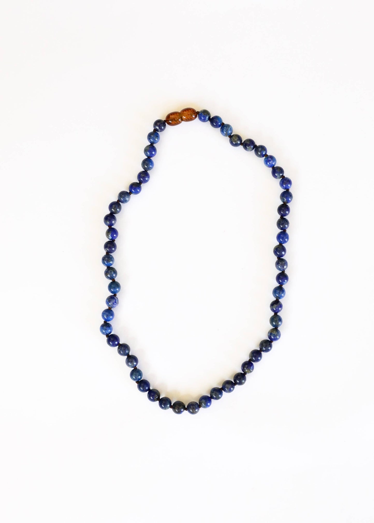 Pure Gemstone + Lapis Lazuli Beaded Necklace: 11"