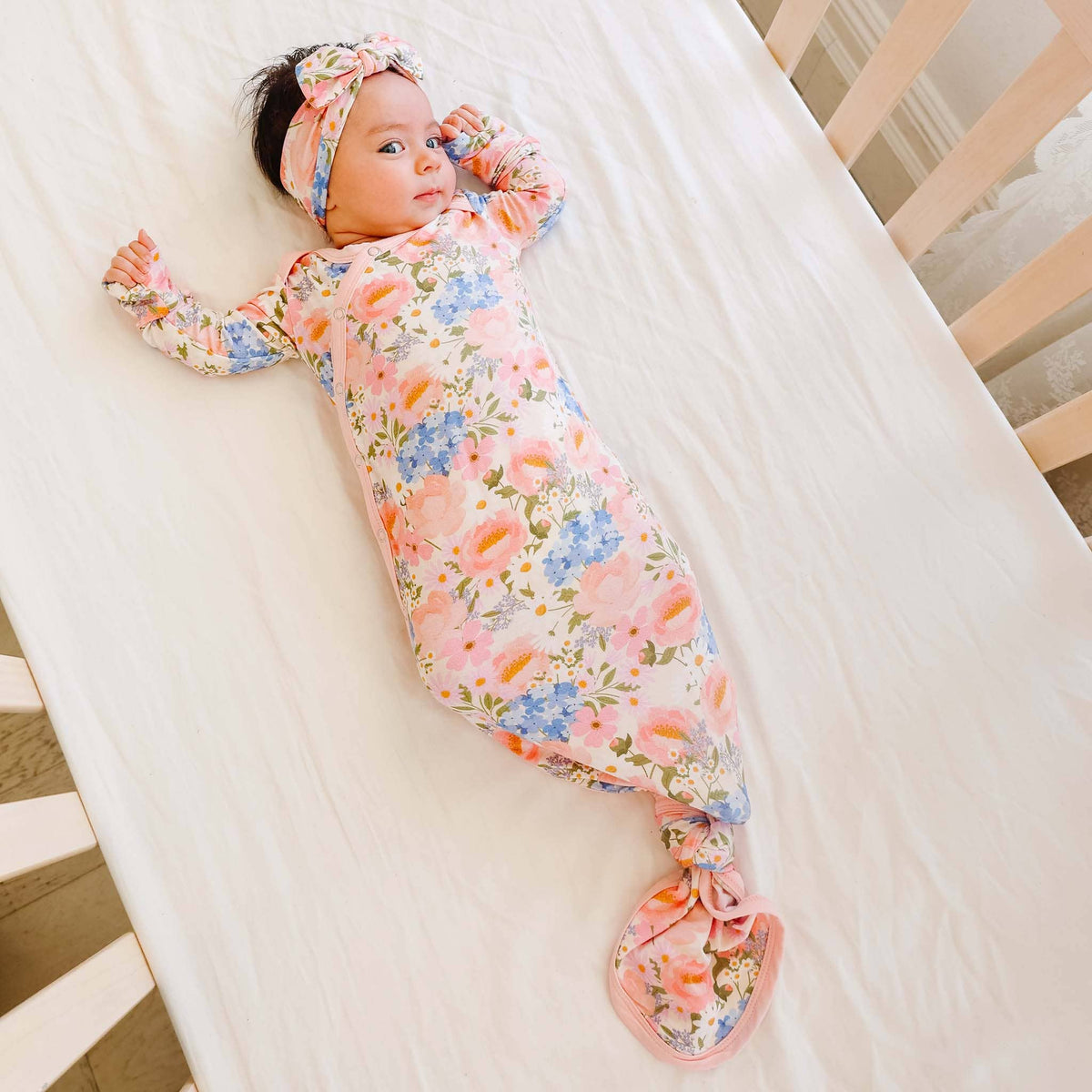 Copper Pearl - Bamboo Newborn Knotted Gown - Penelope