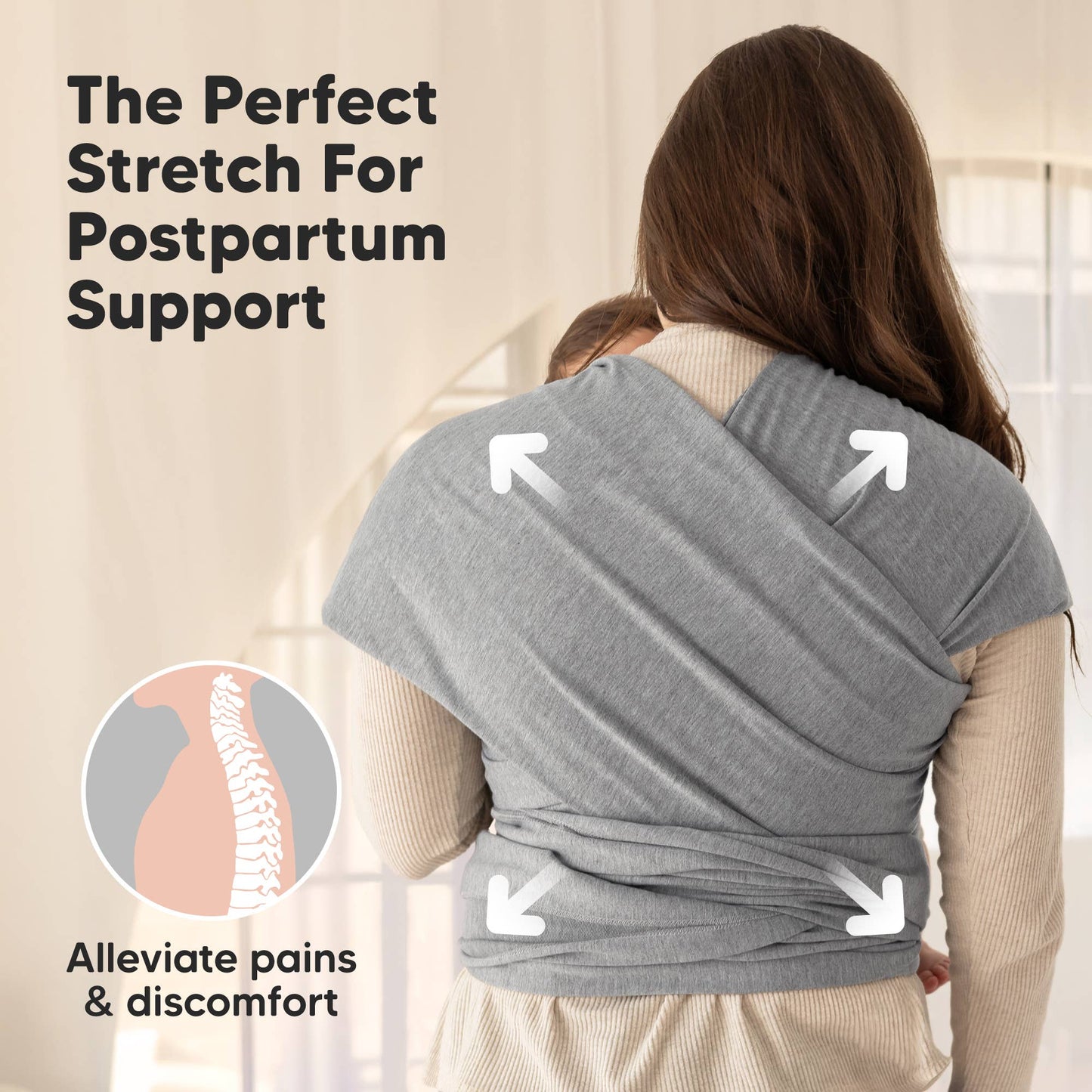 KeaBabies Original Baby Wrap Carrier: Classic Gray