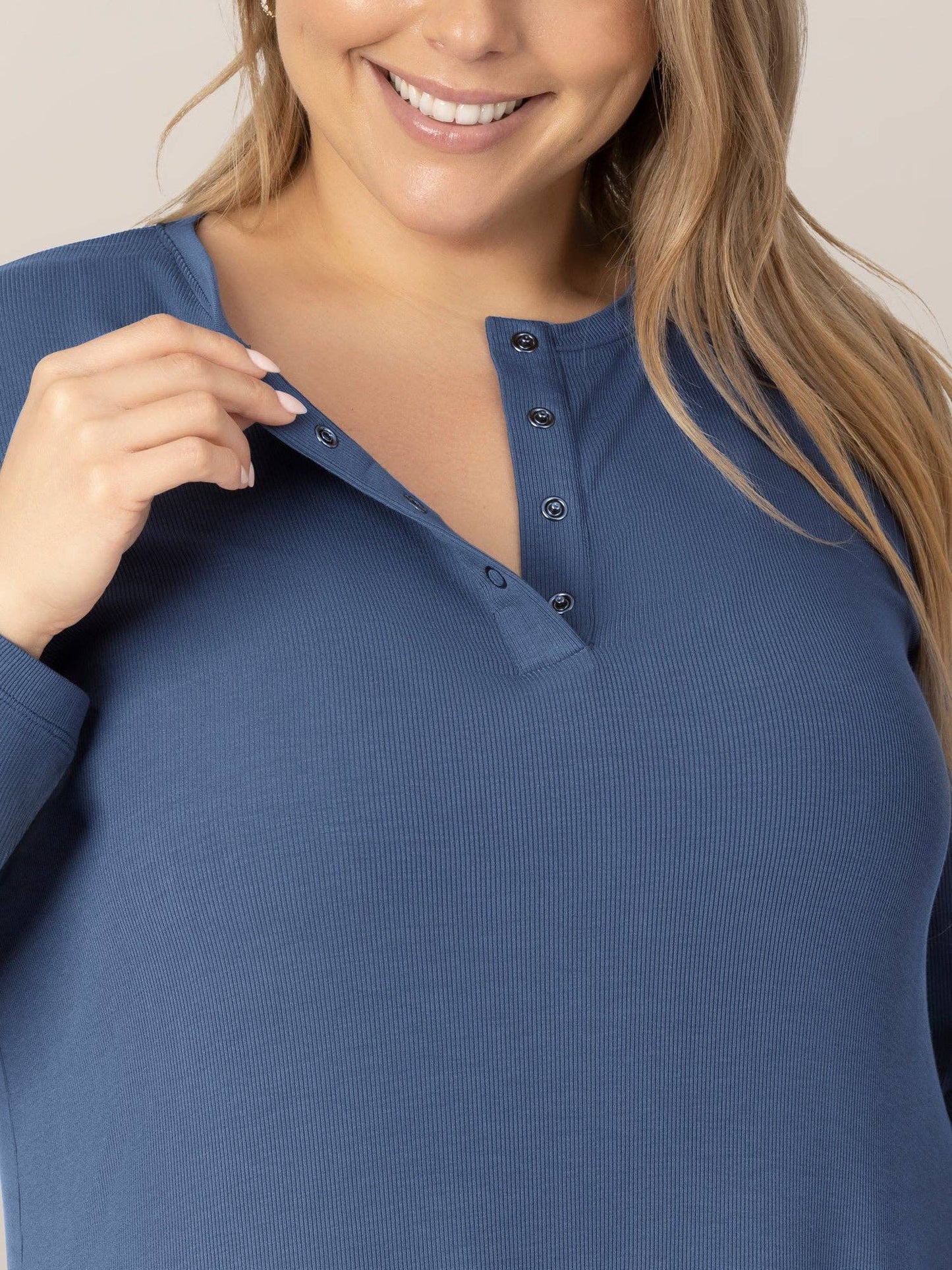 Ribbed Bamboo Maternity/Nursing Nightgown: Burgundy Plum