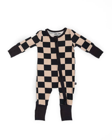 Checked Out Convertible Footie Romper