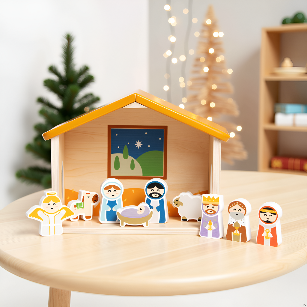 Nativity Play Set, 10 Piece Christmas Toy Set For Kids