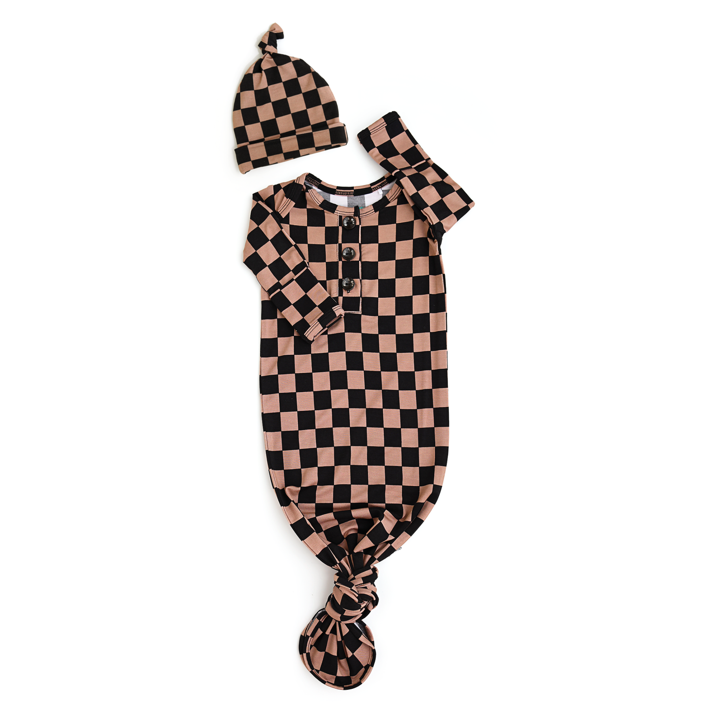 Bentley GOWN Bamboo Checks Newborn: Gown Only