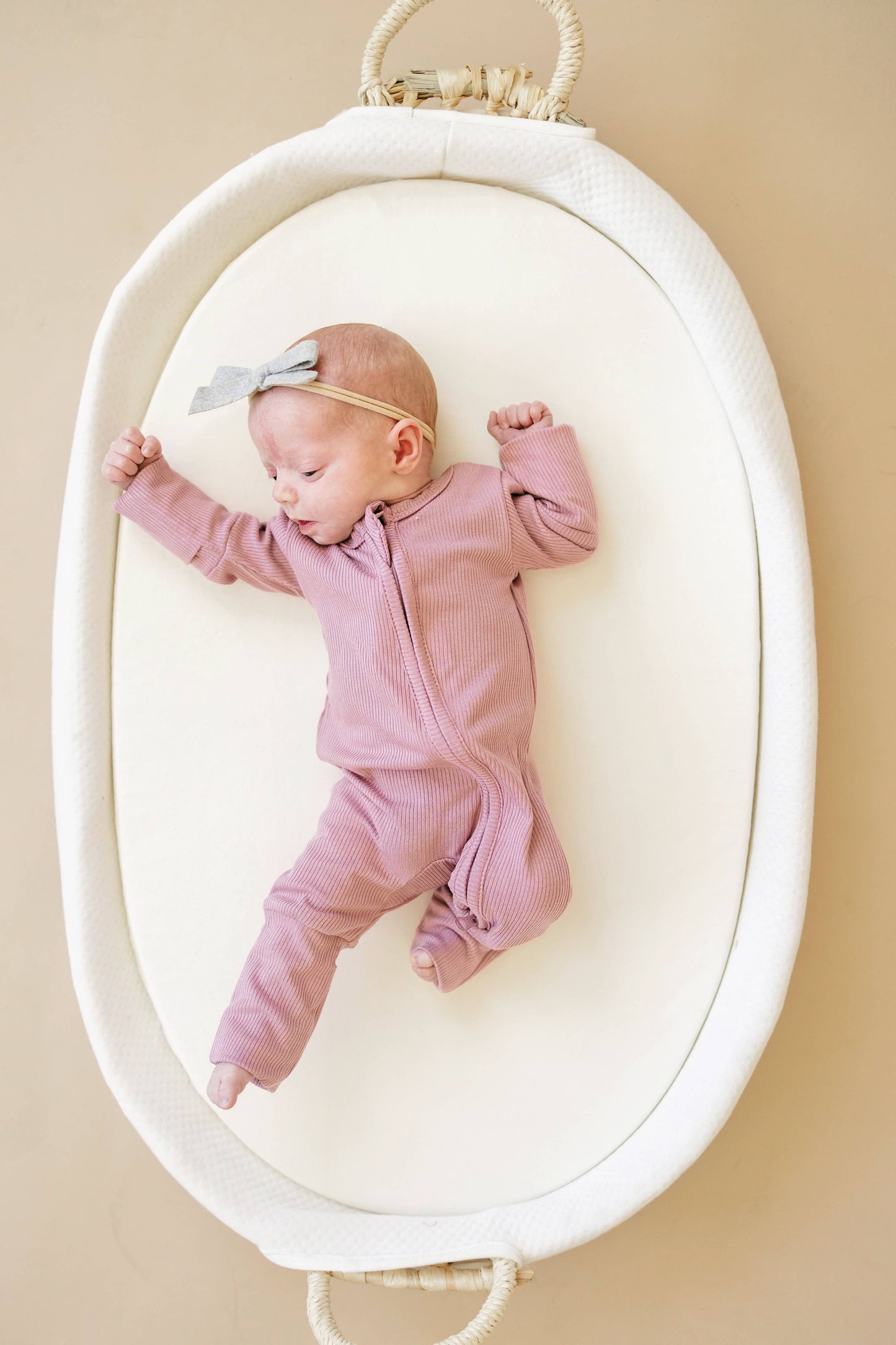 Ribbed Bamboo Zippy Romper - Huckleberry