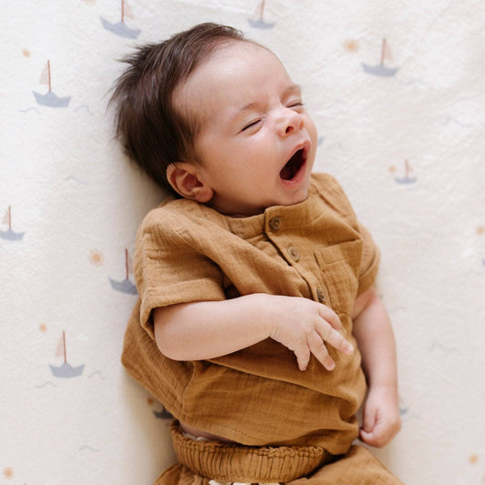 Saranoni - MINKY STRETCH LUXE SWADDLE/BLANKET: Sail Boat