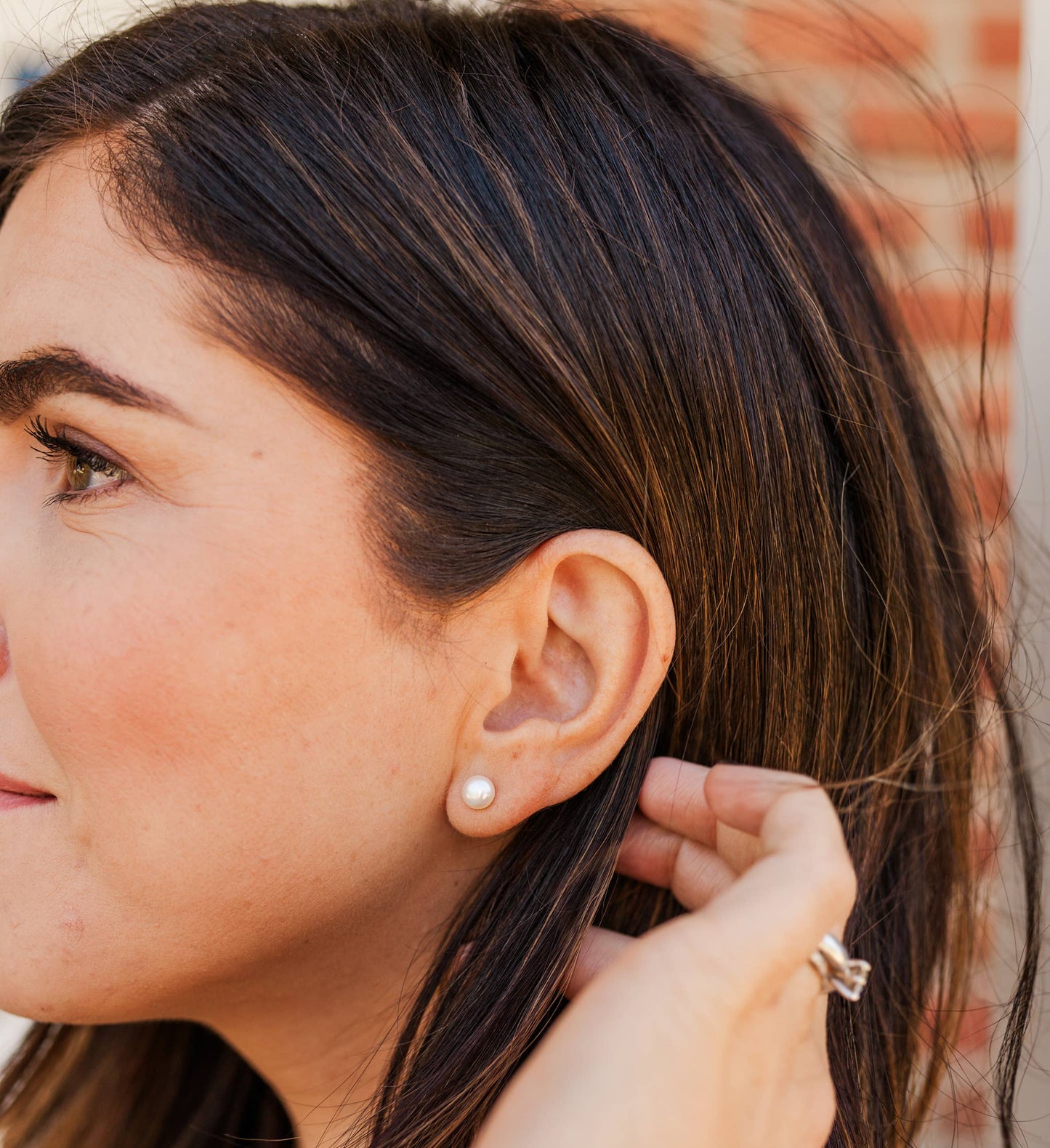 Sterling Silver Screw-Back White Pearl Earrings