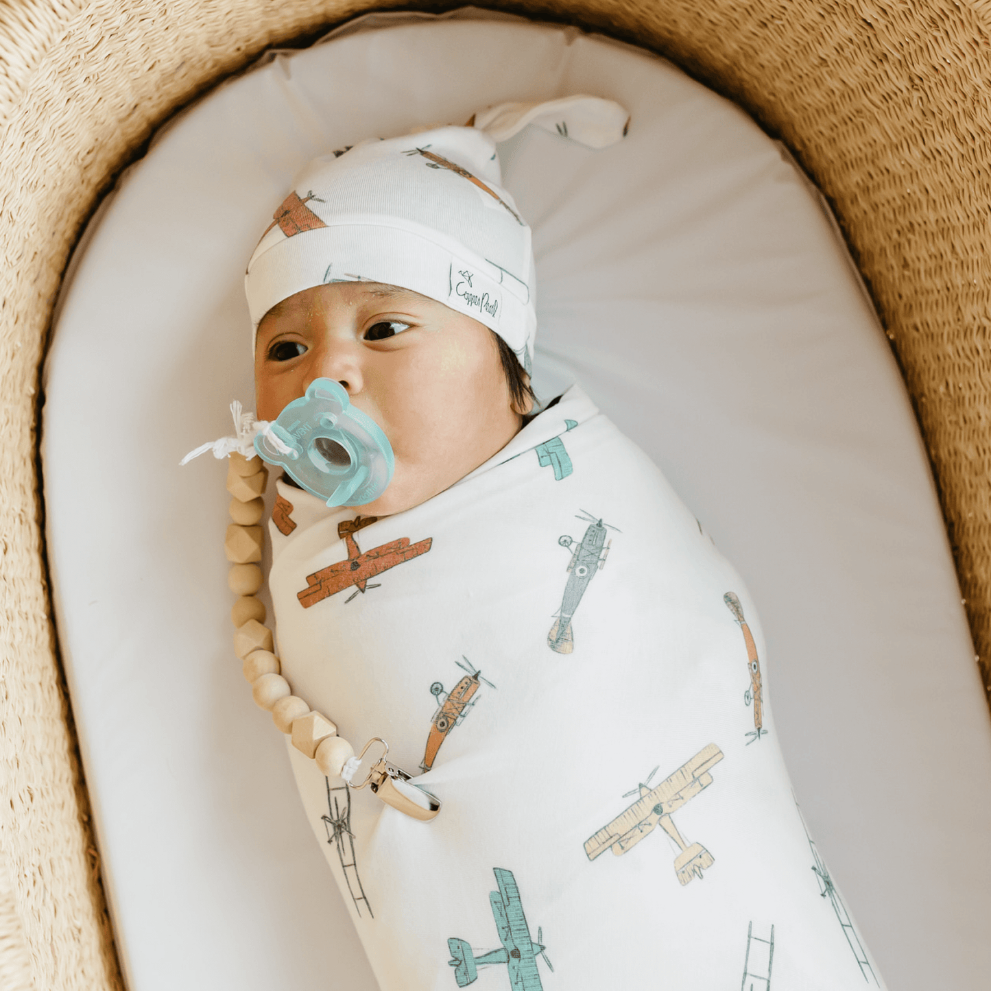 Copper Pearl - Knit Swaddle Blanket - Ace
