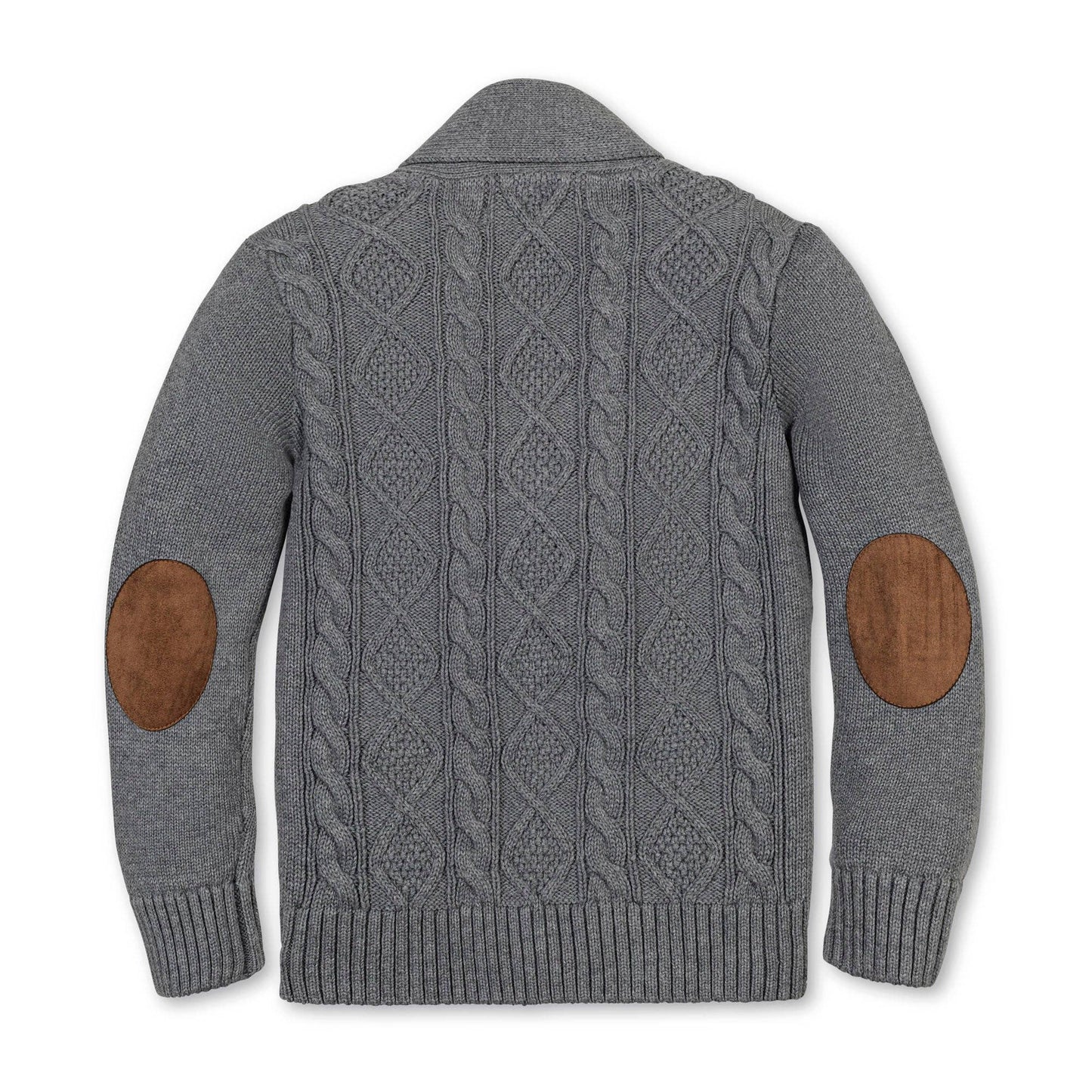 Organic Shawl Collar Cardigan: Dark Gray Heather