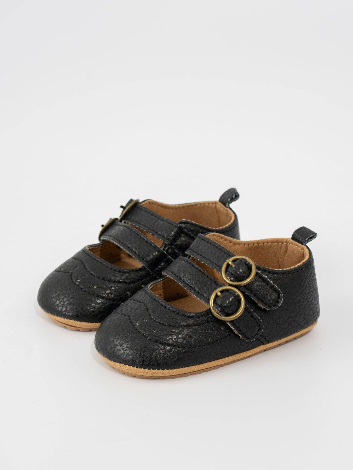 Double Buckle Mary Jane Baby Shoe Black