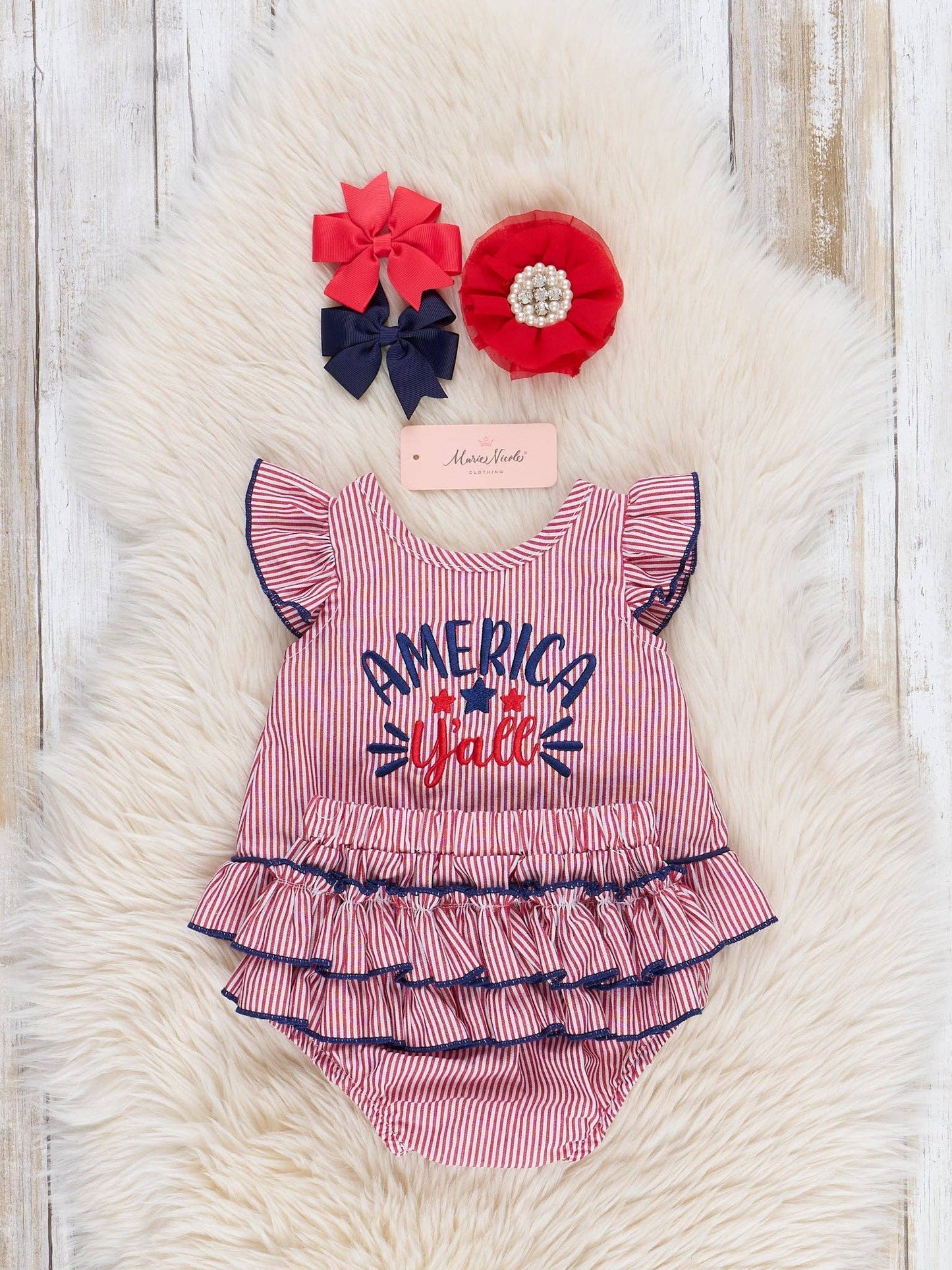 "America, Y'all" Cotton Bloomers Outfit