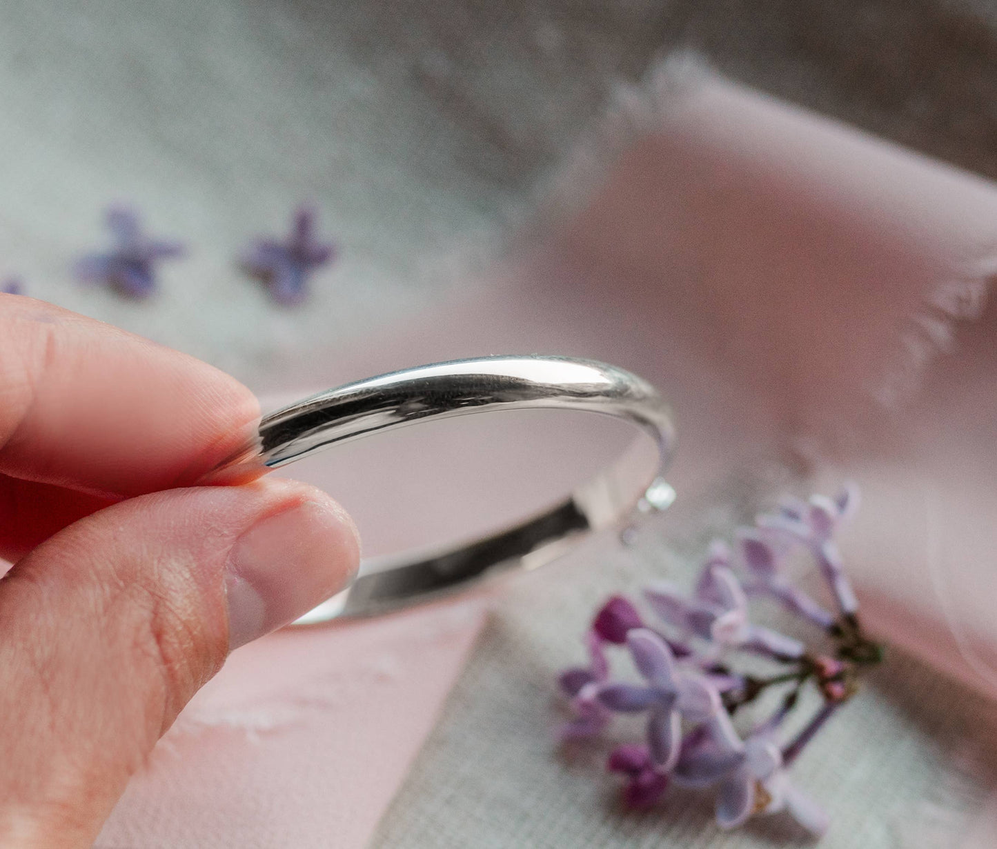 Classic Silver Bangle Bracelet: Small 0-12m