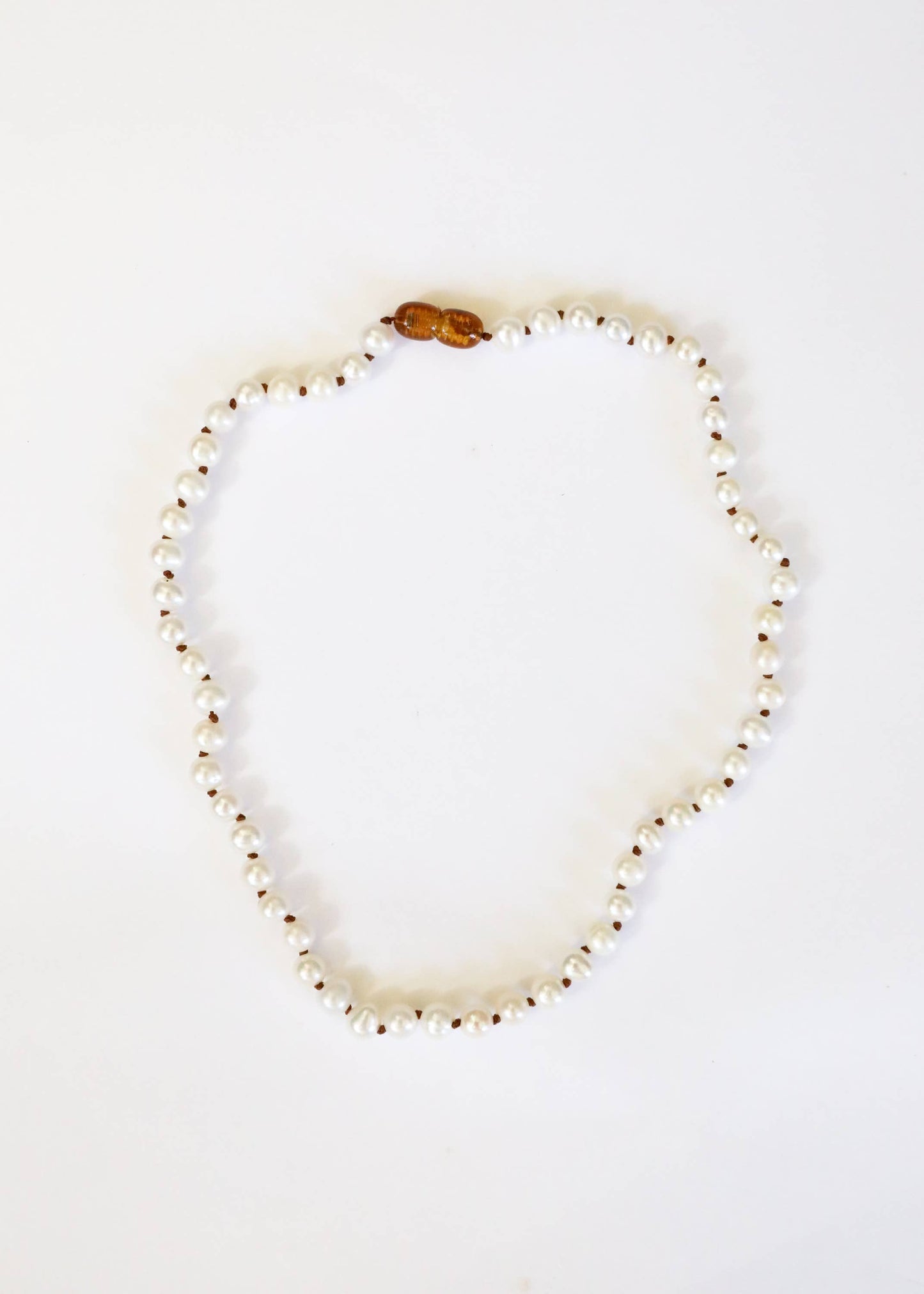 Pure Gemstone + Pearl Beaded Necklace :13"