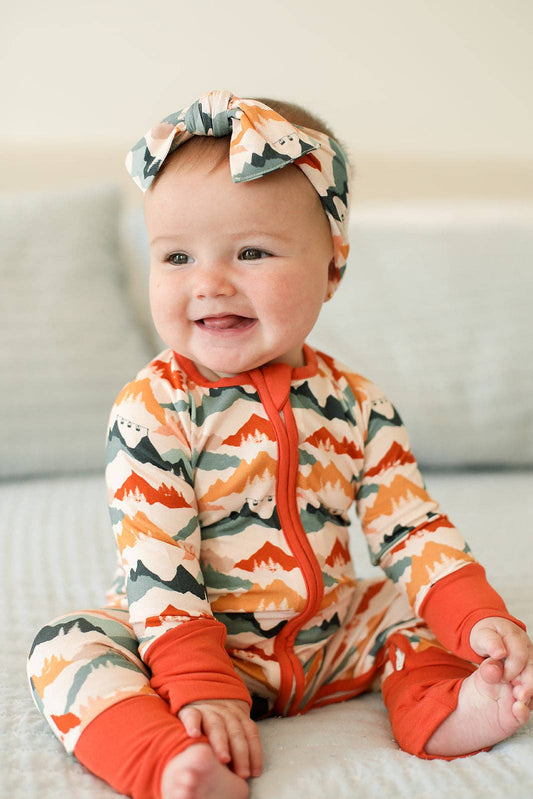 Mountain Print Double Zipper Bamboo Sleeper