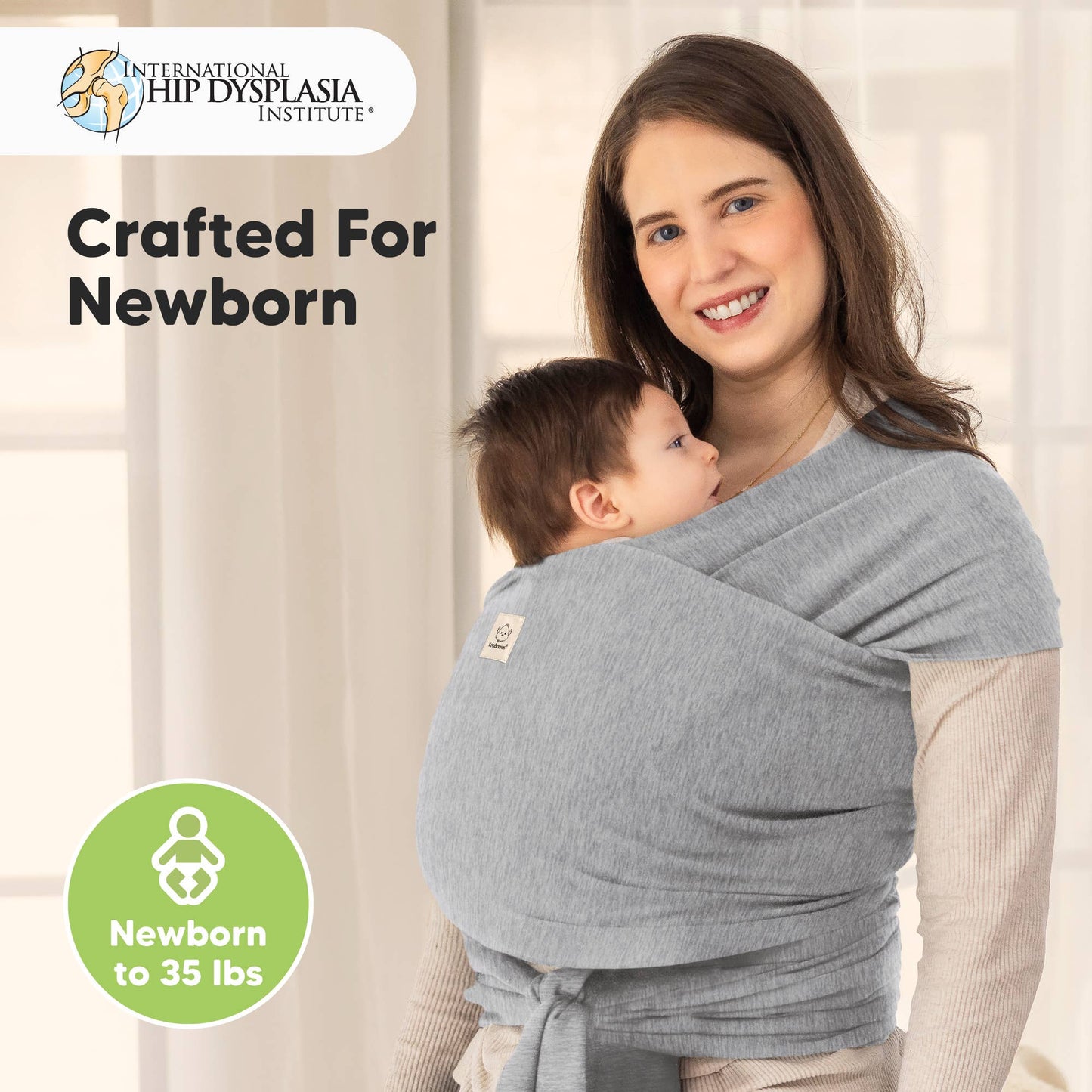 KeaBabies Original Baby Wrap Carrier: Classic Gray