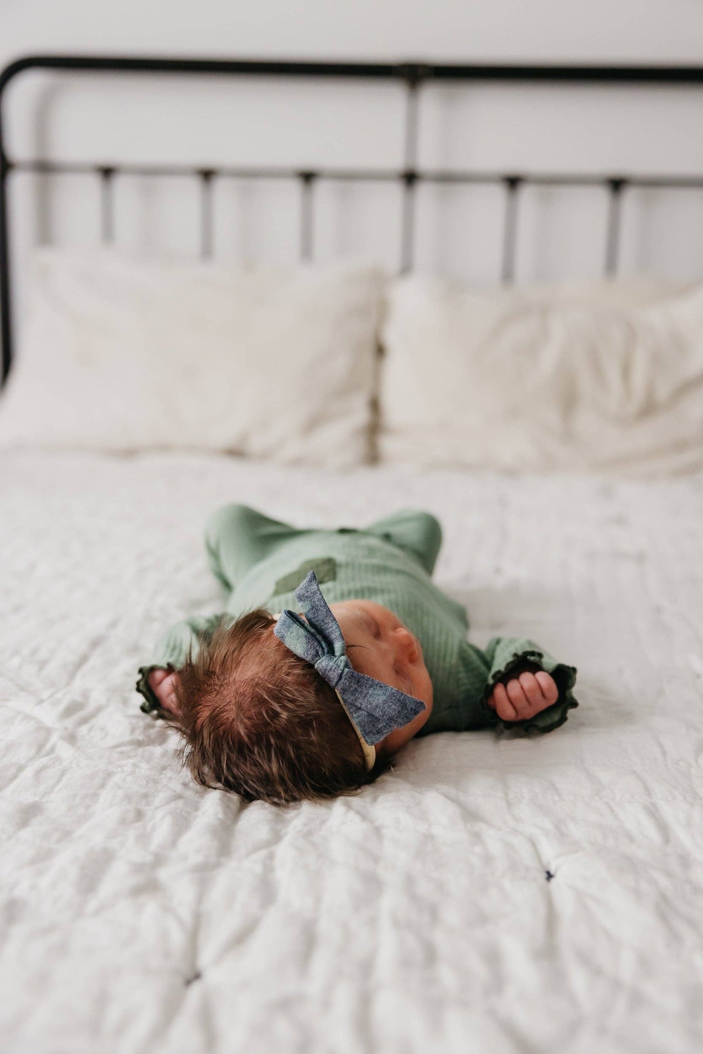 Ribbon Baby Bow - Hunter