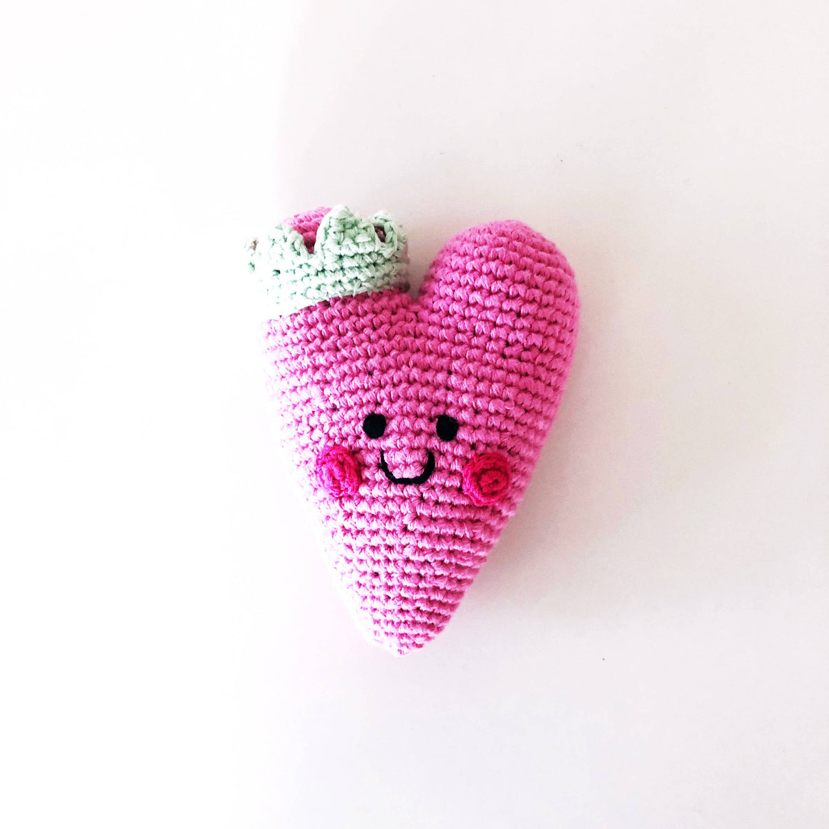 Heart Baby Rattle Pink