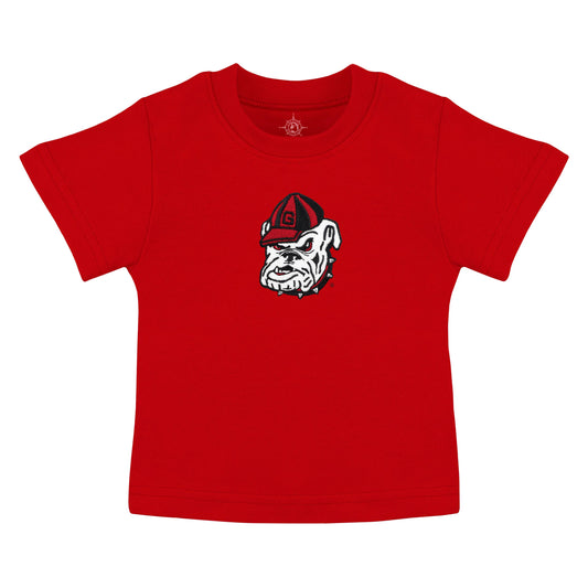 Georgia Bulldogs T-Shirt: Embroidered Red Bulldog Head