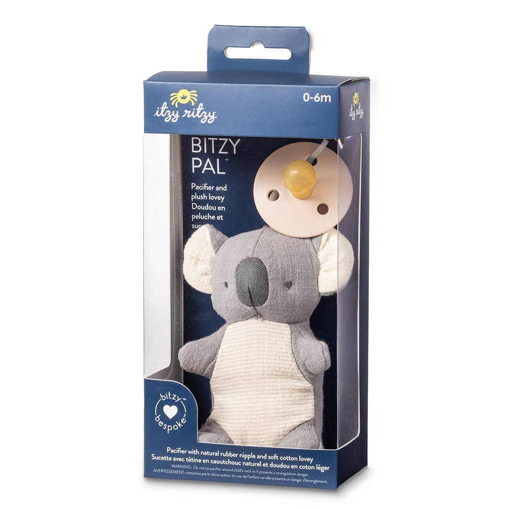 Bitzy Pal Natural Rubber Pacifier & Plush: Bow