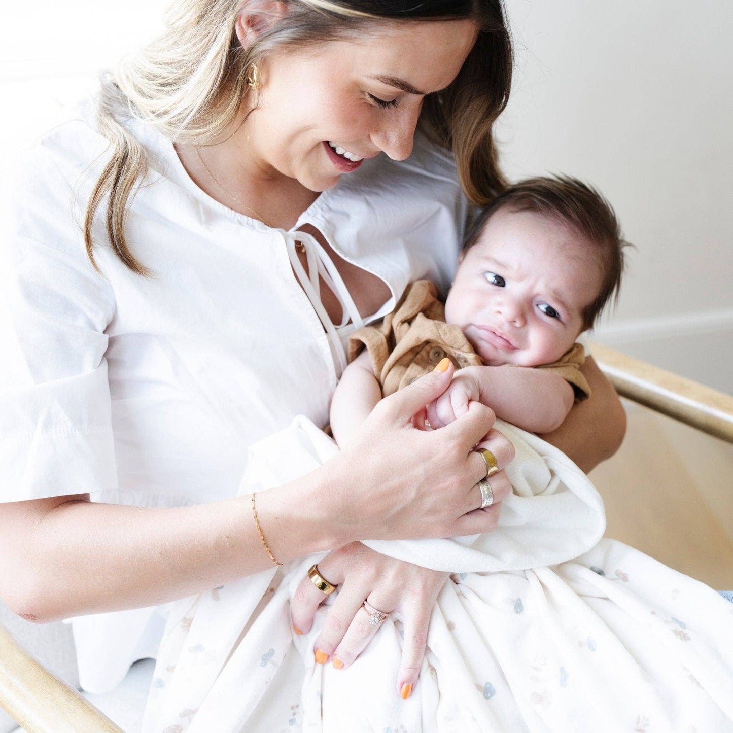 Saranoni - MINKY STRETCH LUXE SWADDLE/BLANKET: Sail Boat