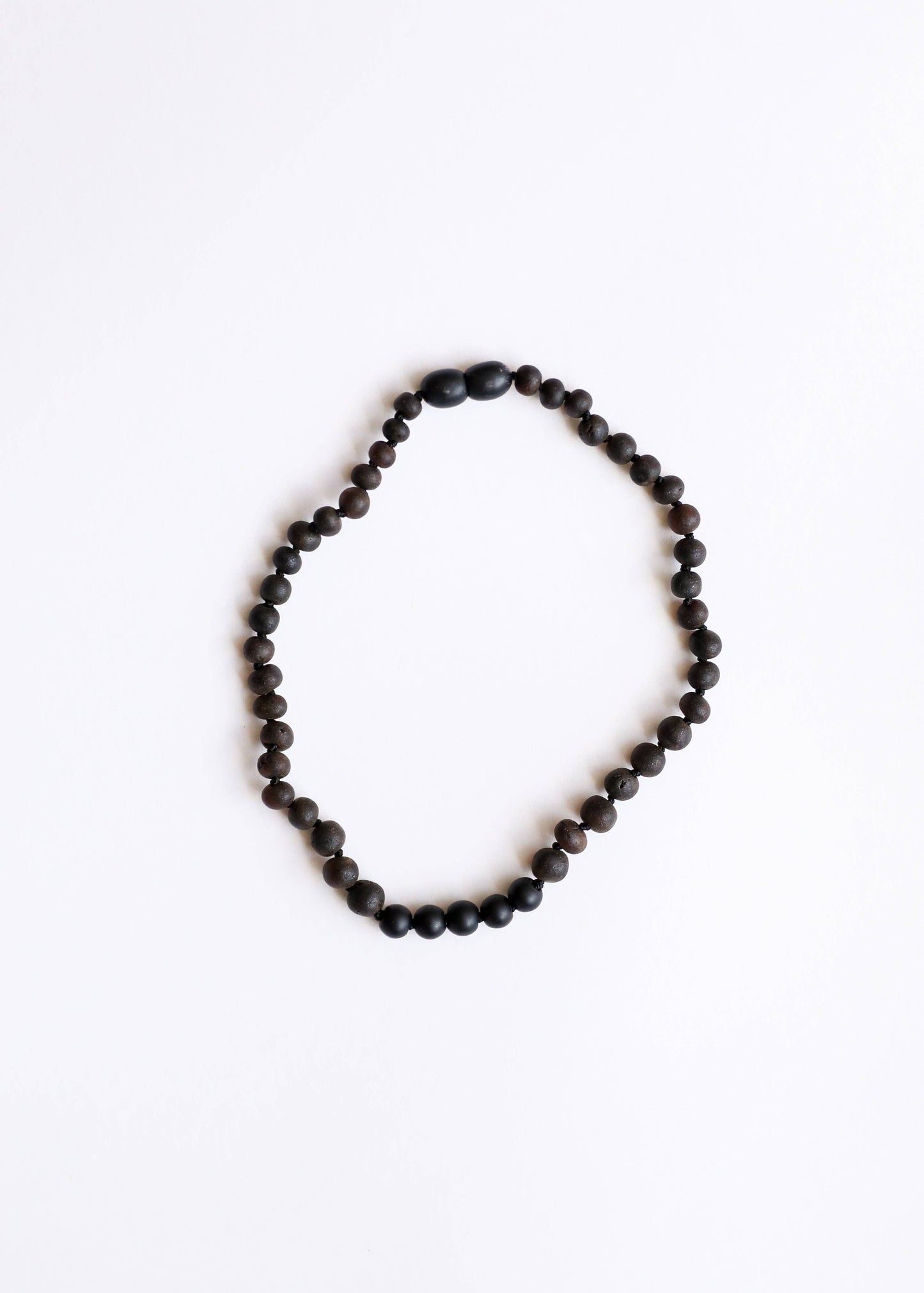 Raw Black Baltic Amber + Shungite Necklace :13" Child Necklace