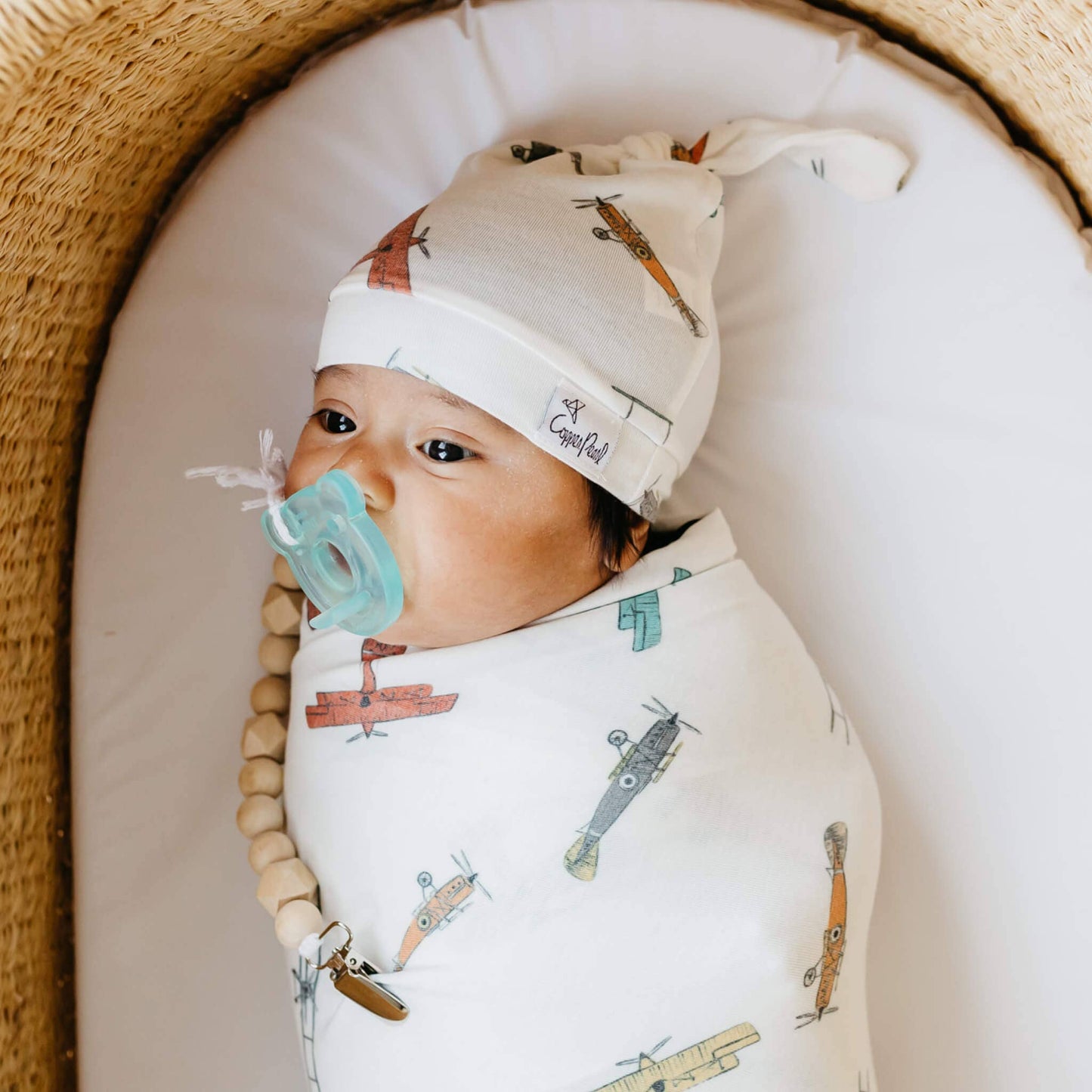 Copper Pearl - Knit Swaddle Blanket - Ace