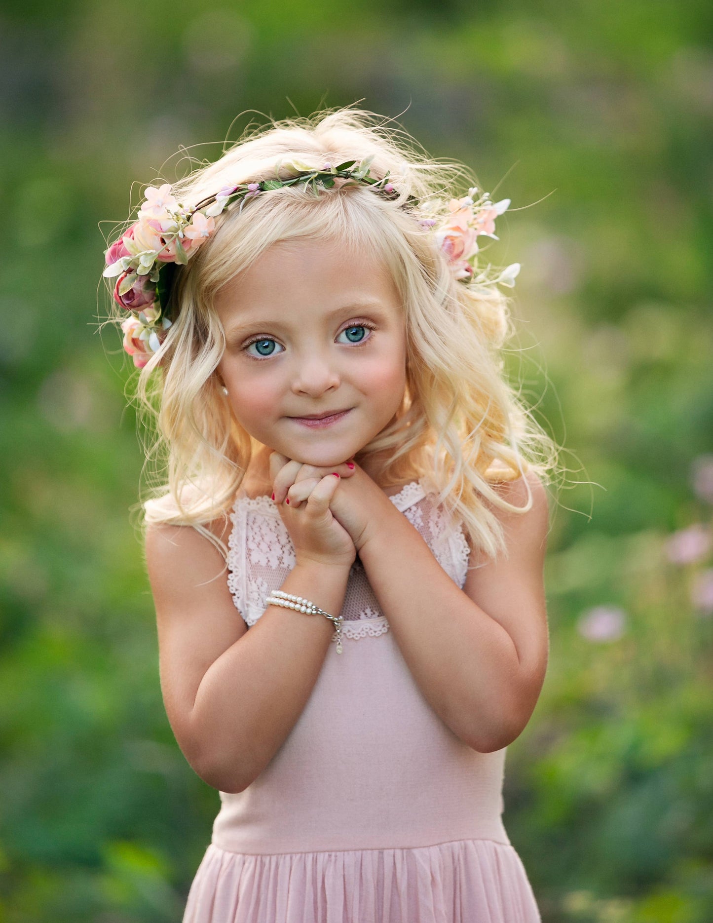 Sterling Silver Double-Strand Kids Pearl Bracelet