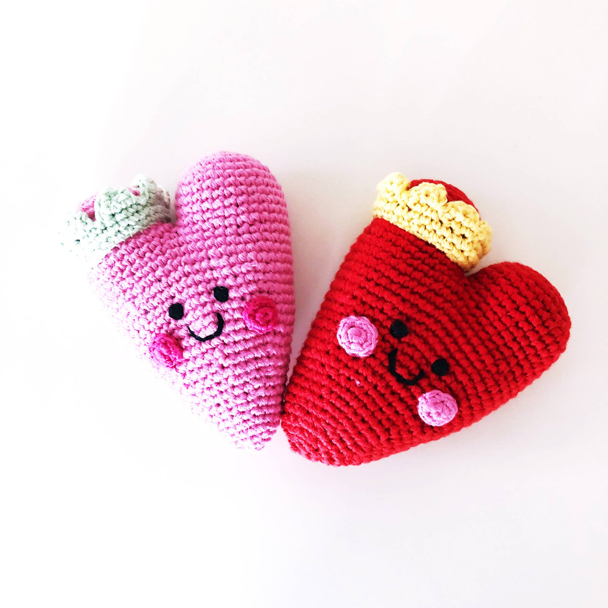 Heart Baby Rattle Pink