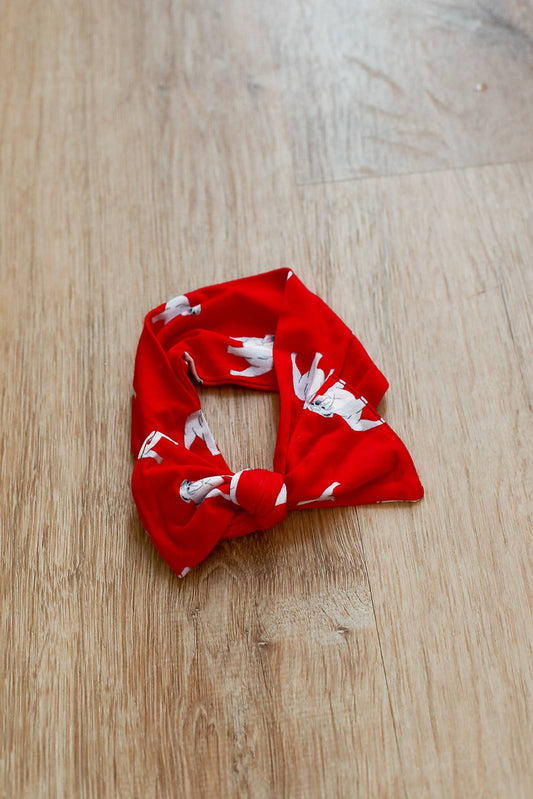 Red Bulldog Bamboo Headband/Bow