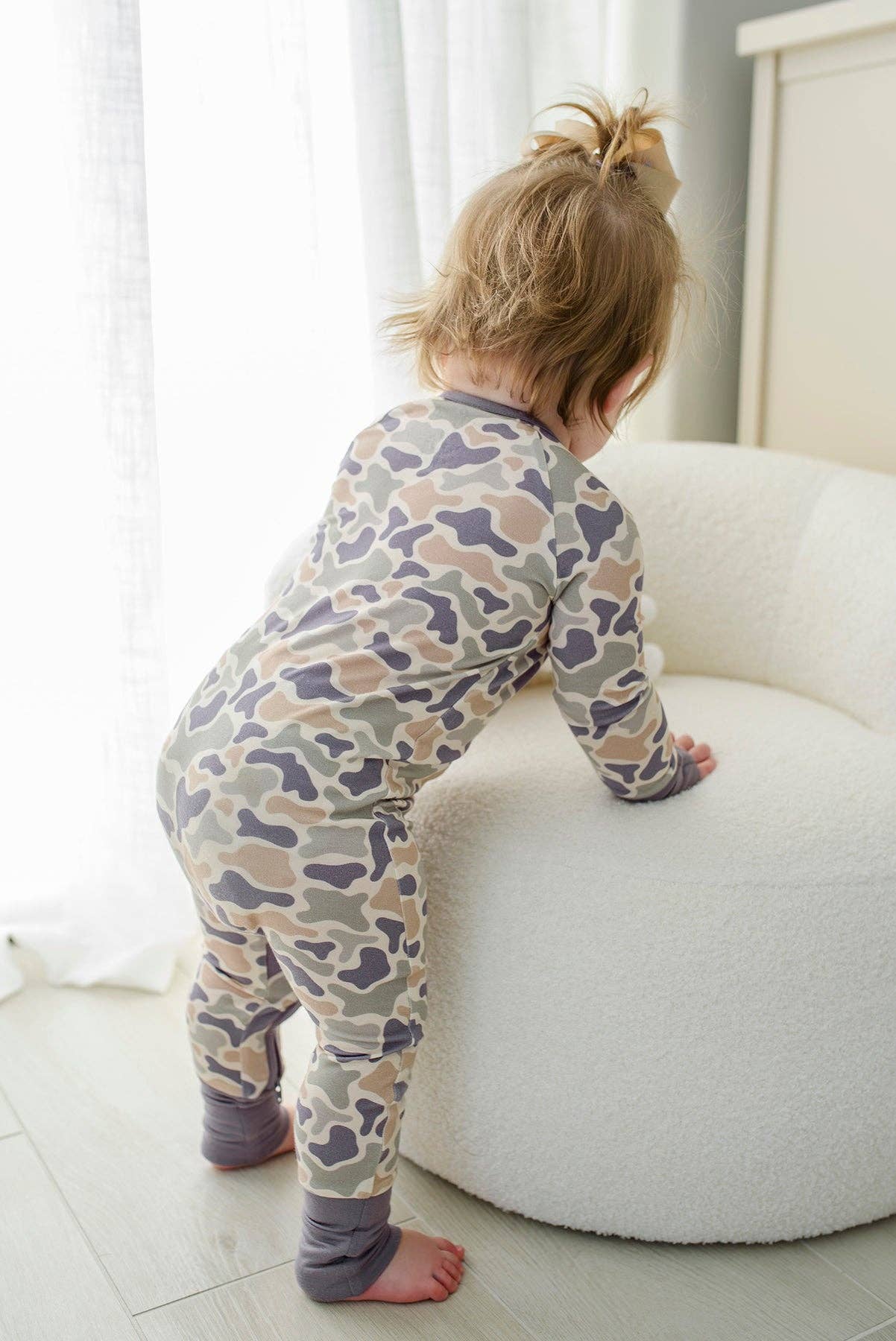Convertible Bamboo Zip Romper | Camo Cutie