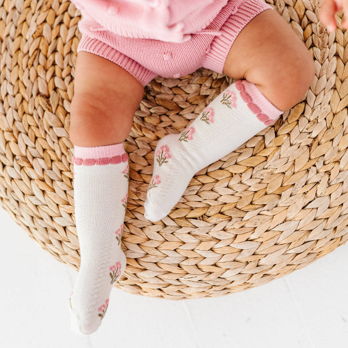 Posie Knee Socks - Old Rose: 6-18 MONTHS