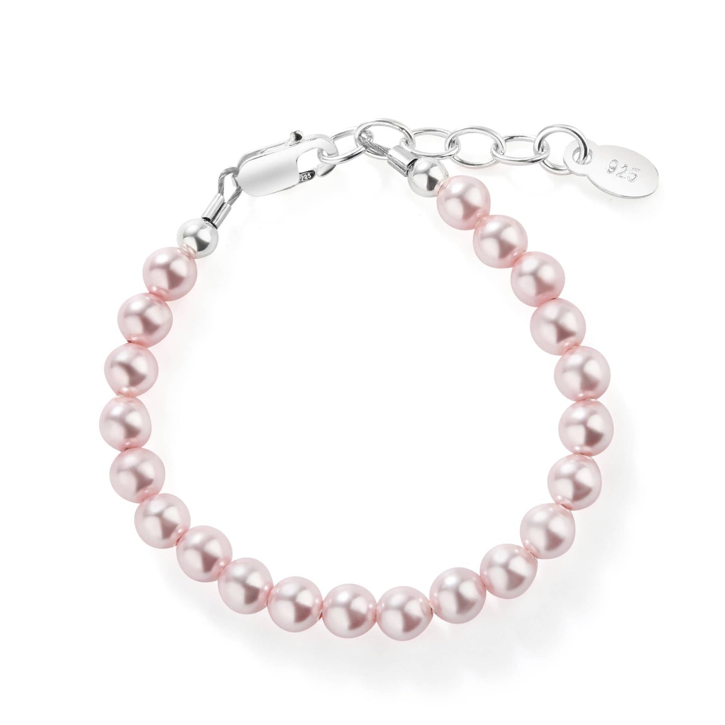Sterling Silver Pink Pearl Baby Girl & Children's Bracelet