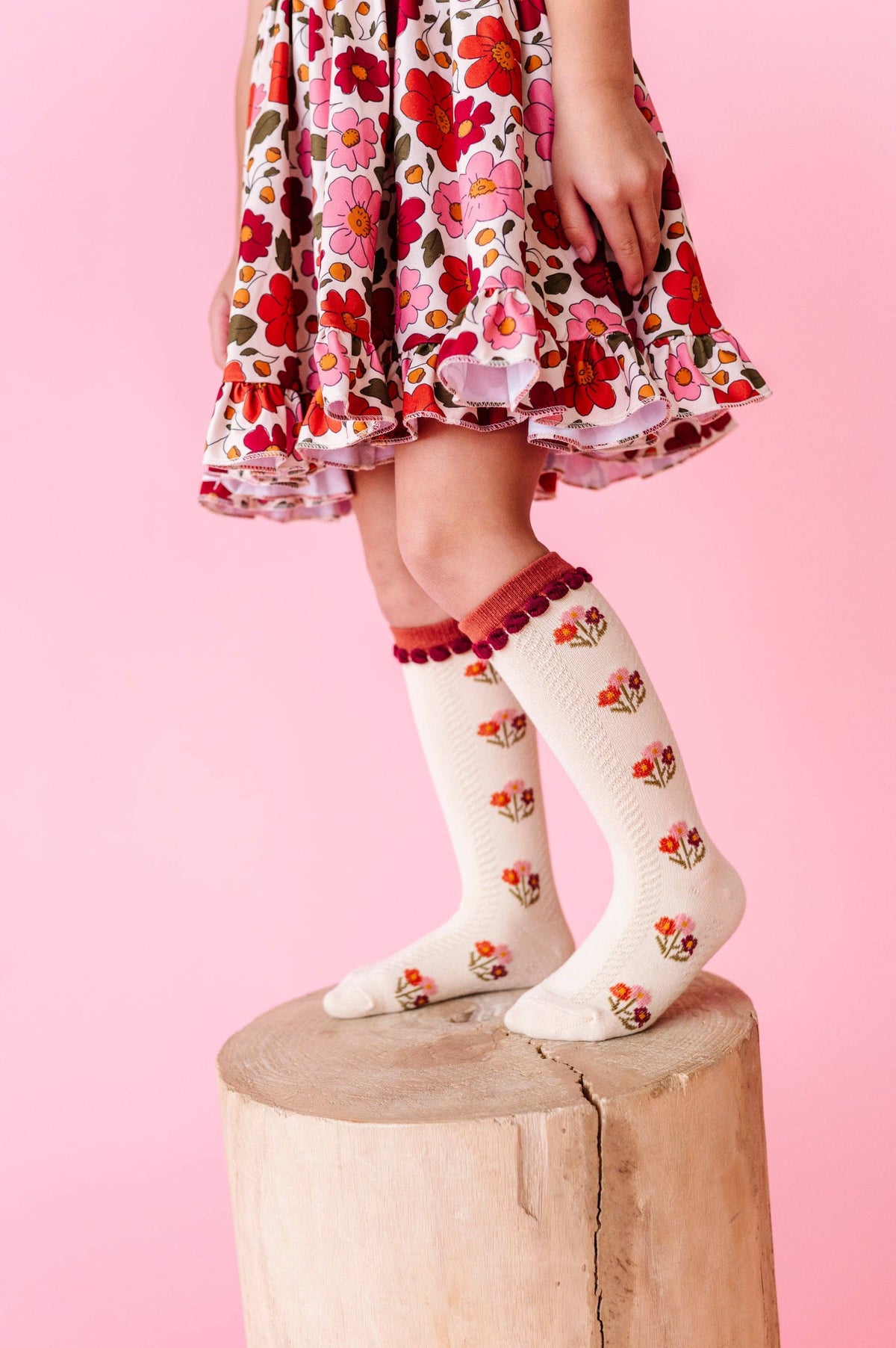 Posie Knee Socks - Rust: 6-18 MONTHS