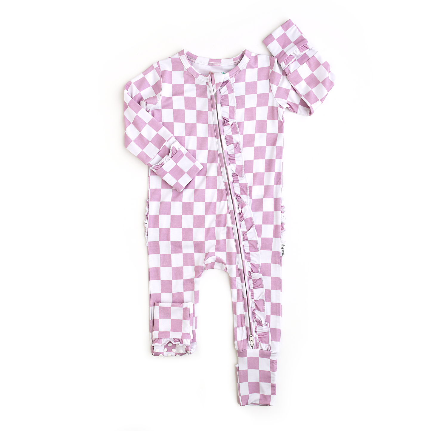 Myla Purple Checks Ruffle Zip